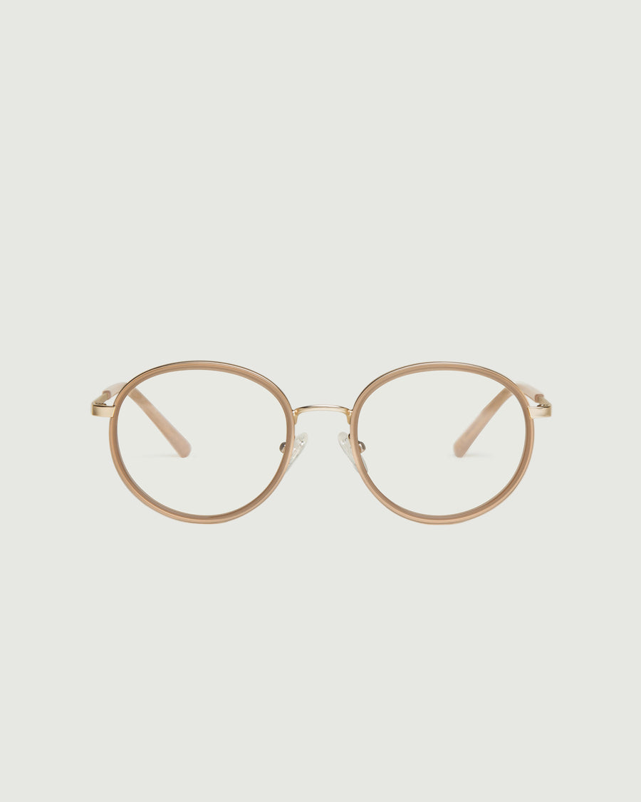 Alvaro Eyeglasses round Brown metal front