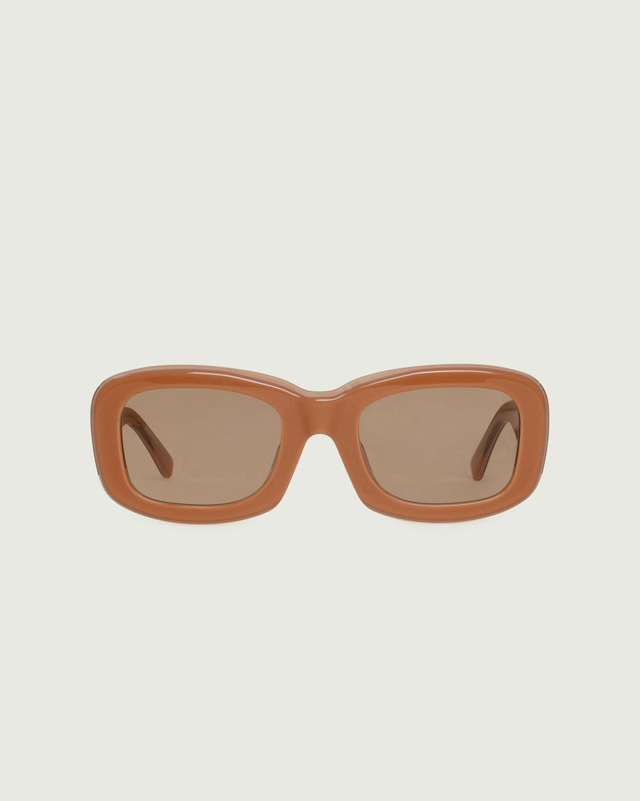Liv Sunglasses square orange acetate front
