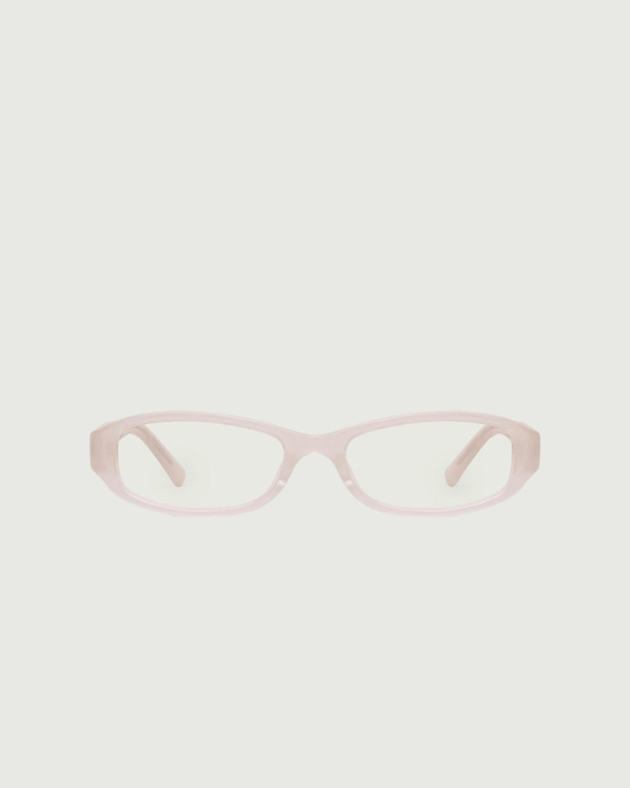Lucy Eyeglasses rectangle pink acetate front