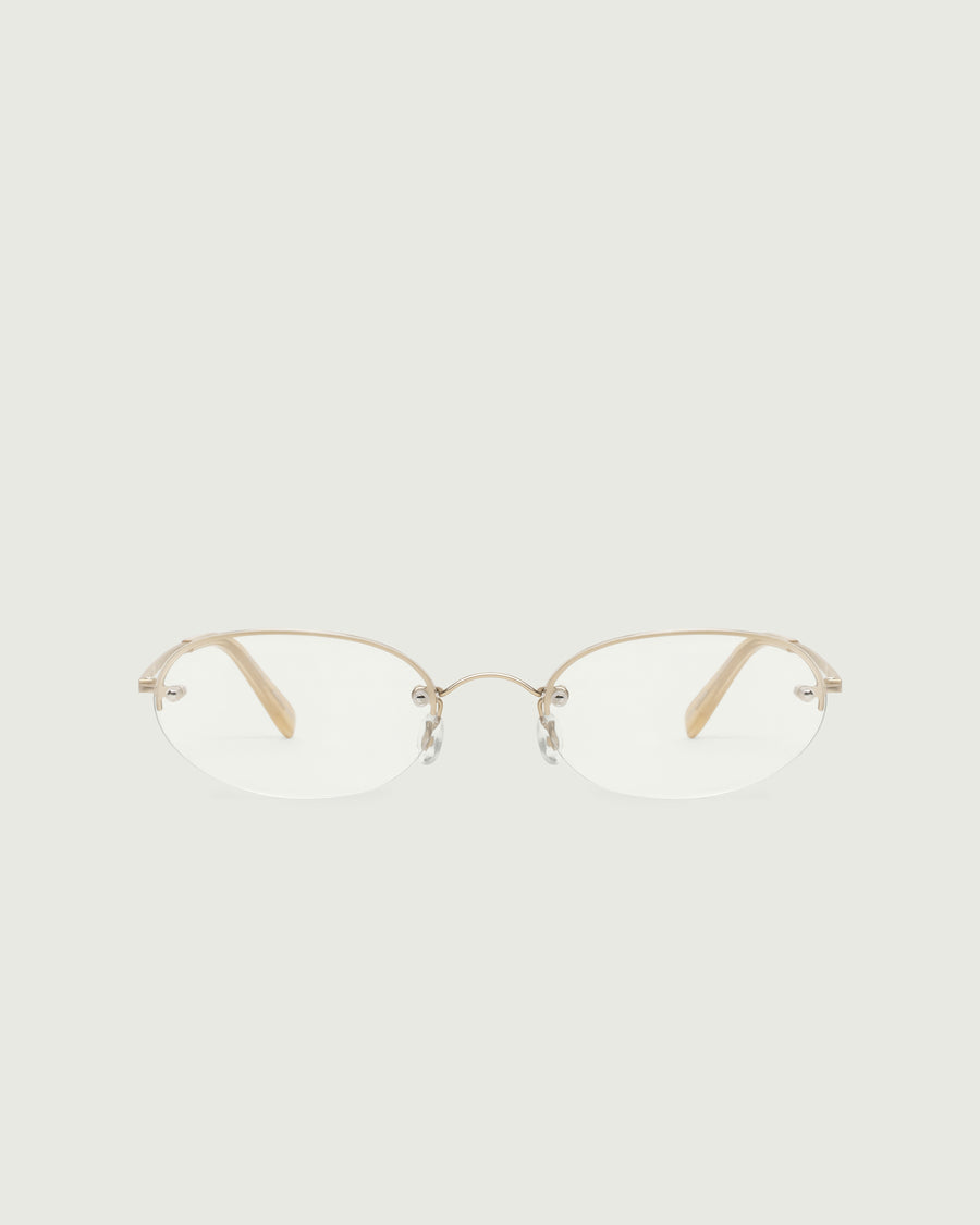 Harris Eyeglasses oval Gold stainless steel front