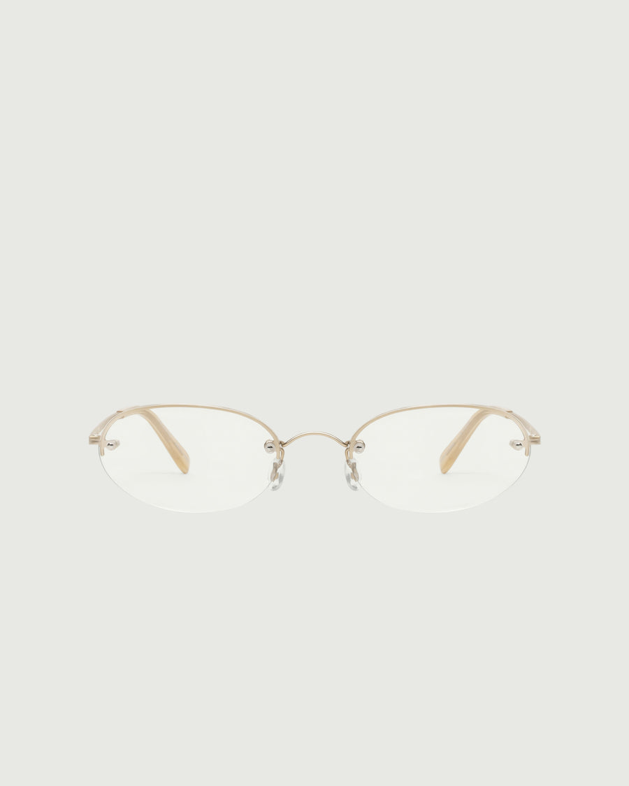 Harris Eyeglasses oval Gold stainless steel front