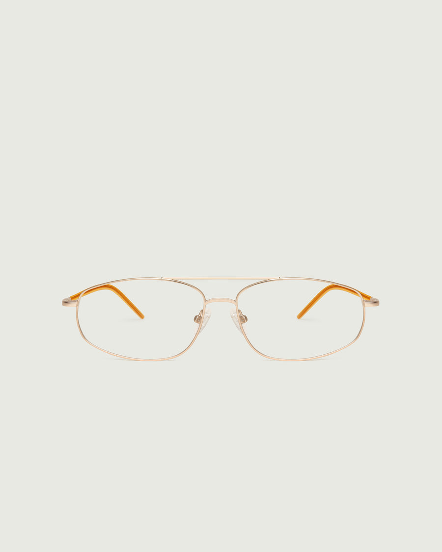 Trent Eyeglasses pilot gold metal front