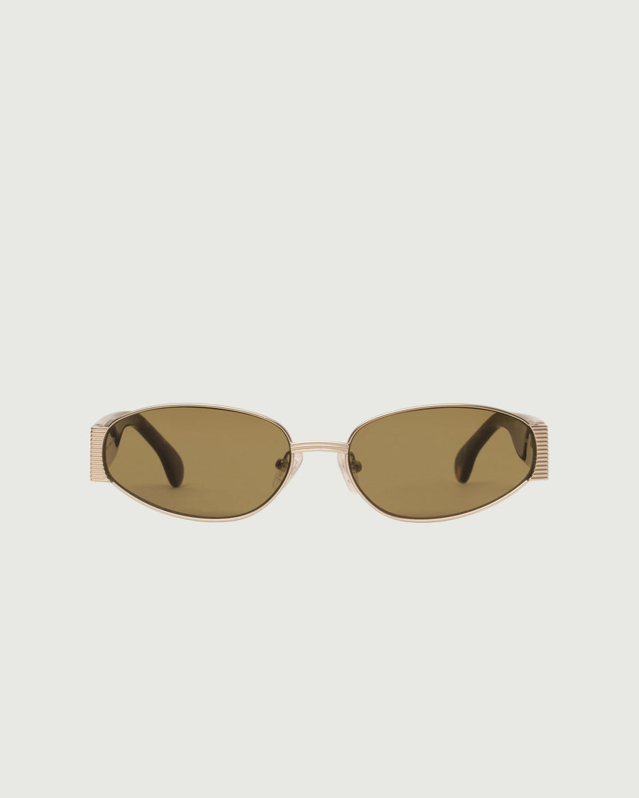Rue Sunglasses cateye Gold metal front