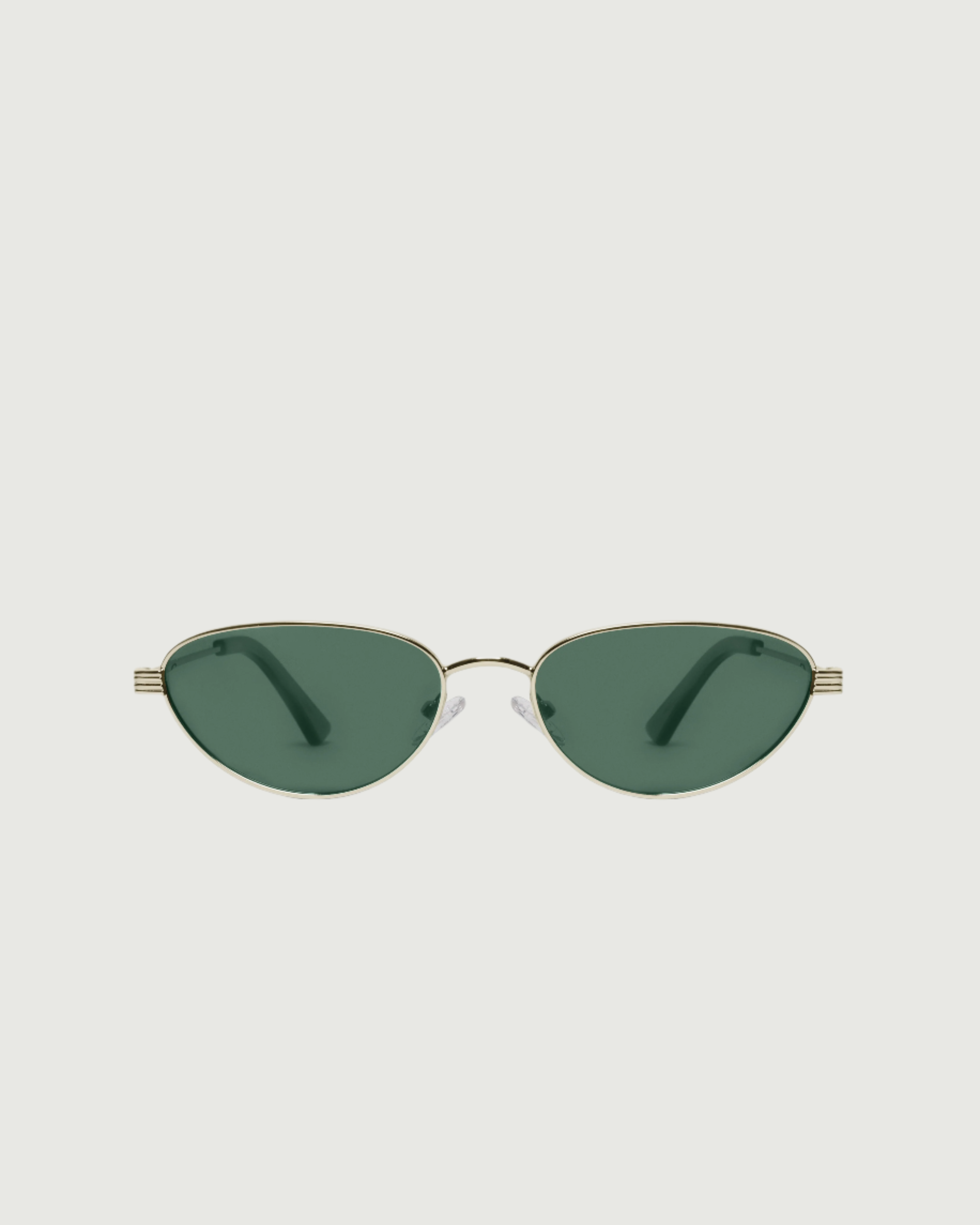 White Gold Polarized::Josie Sunglasses cateye Gold recycled polyester front