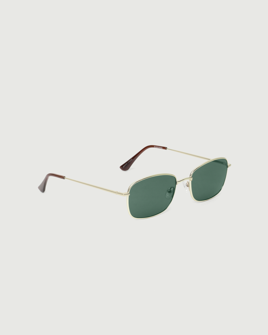 Emman Sunglasses rectangle Gold metal front diagonal