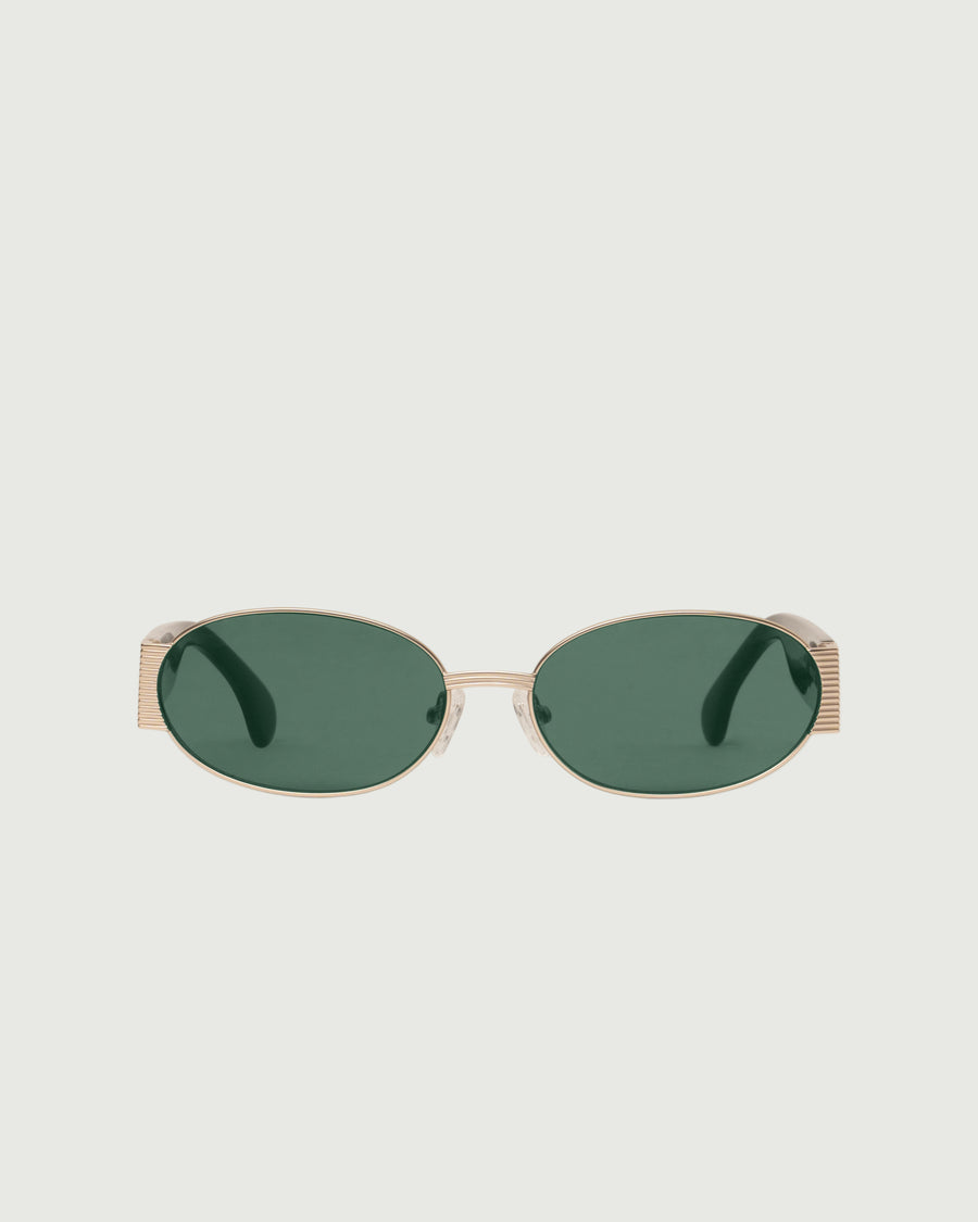 Moya Sunglasses oval Gold metal front