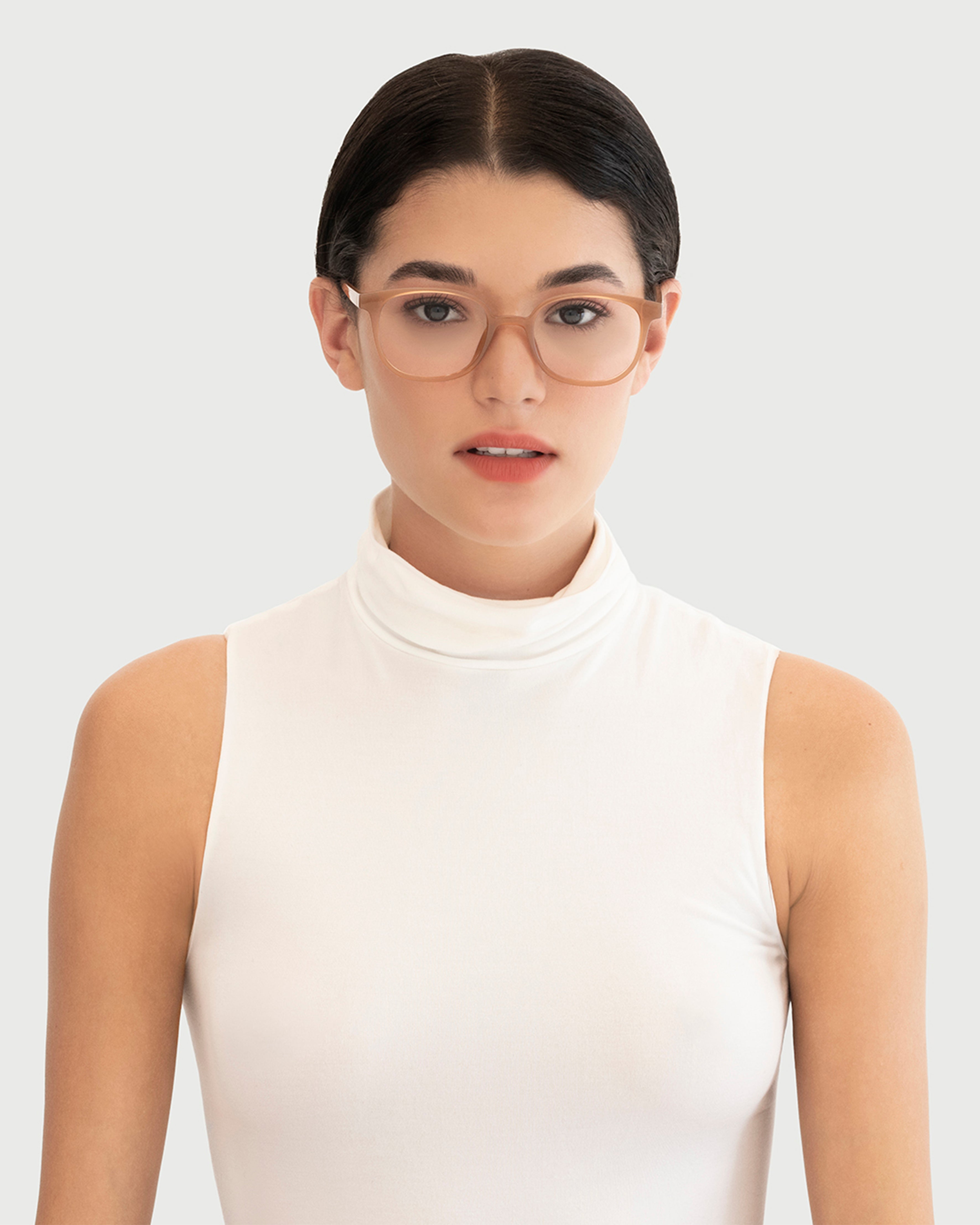 women Bleecker Eyeglasses square orange plastic