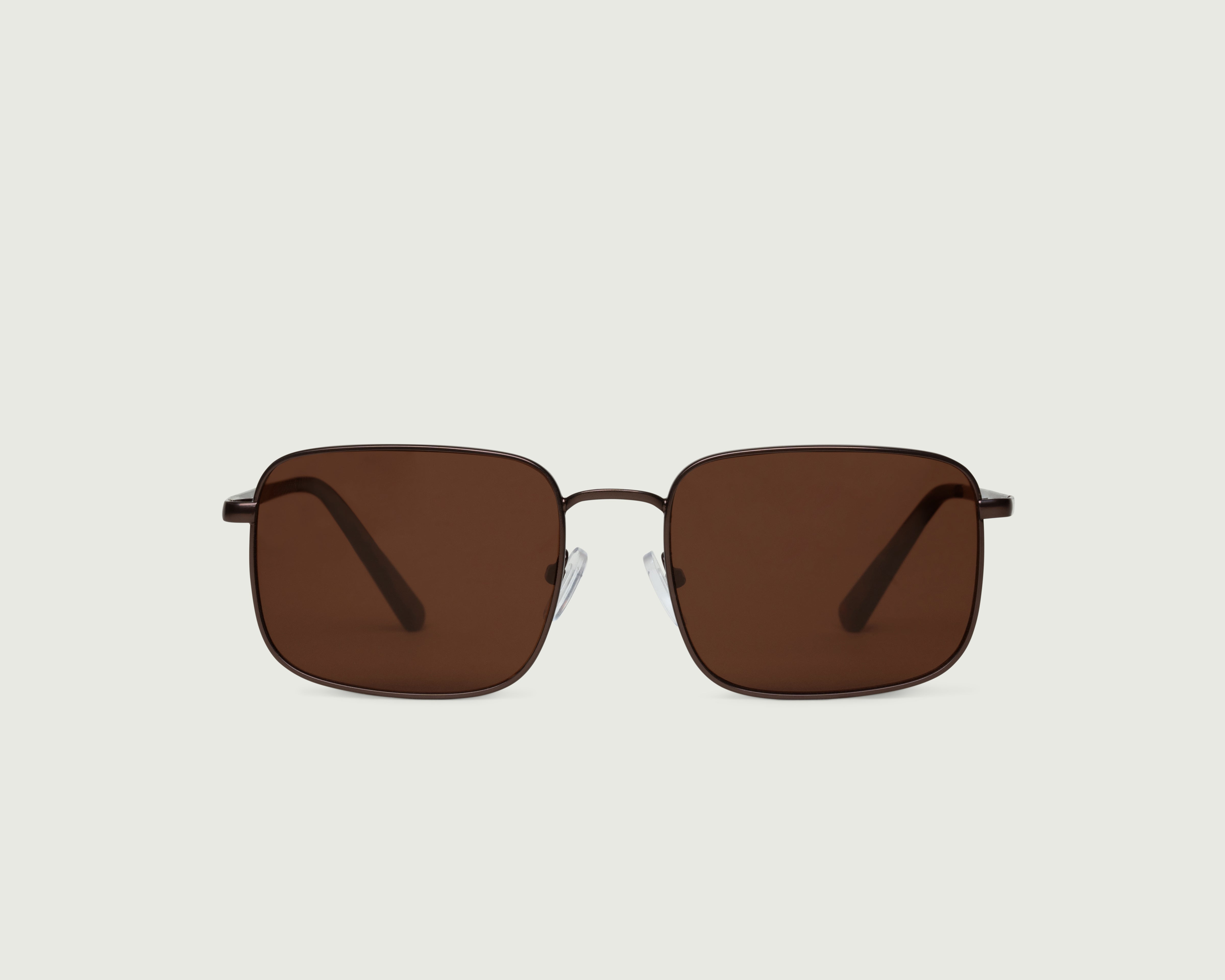 Bronze Polarized::Vito Sunglasses rectangle brown  metal front