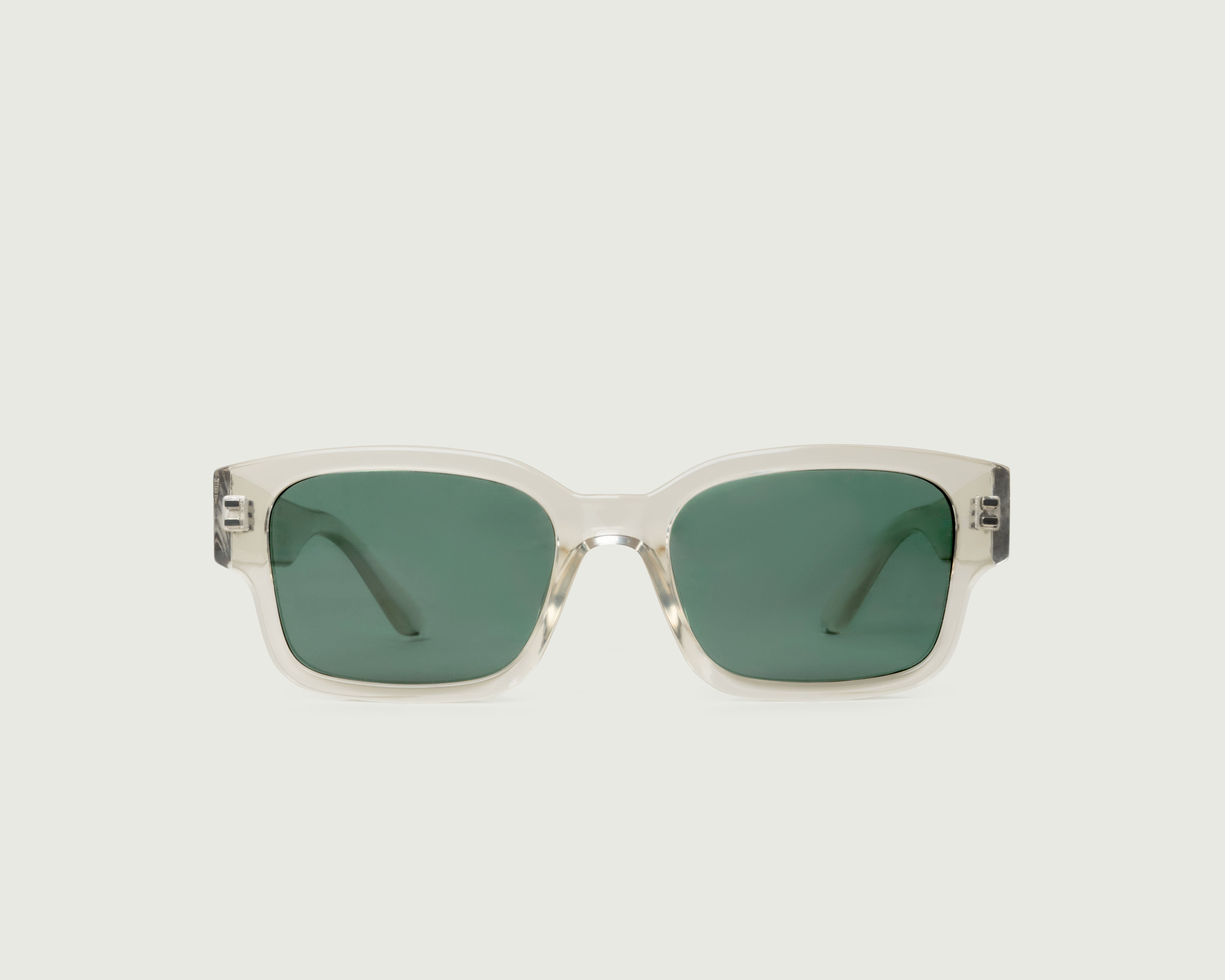 Champagne Pond::Cal Sunglasses rectangle clear recycled polyester front
