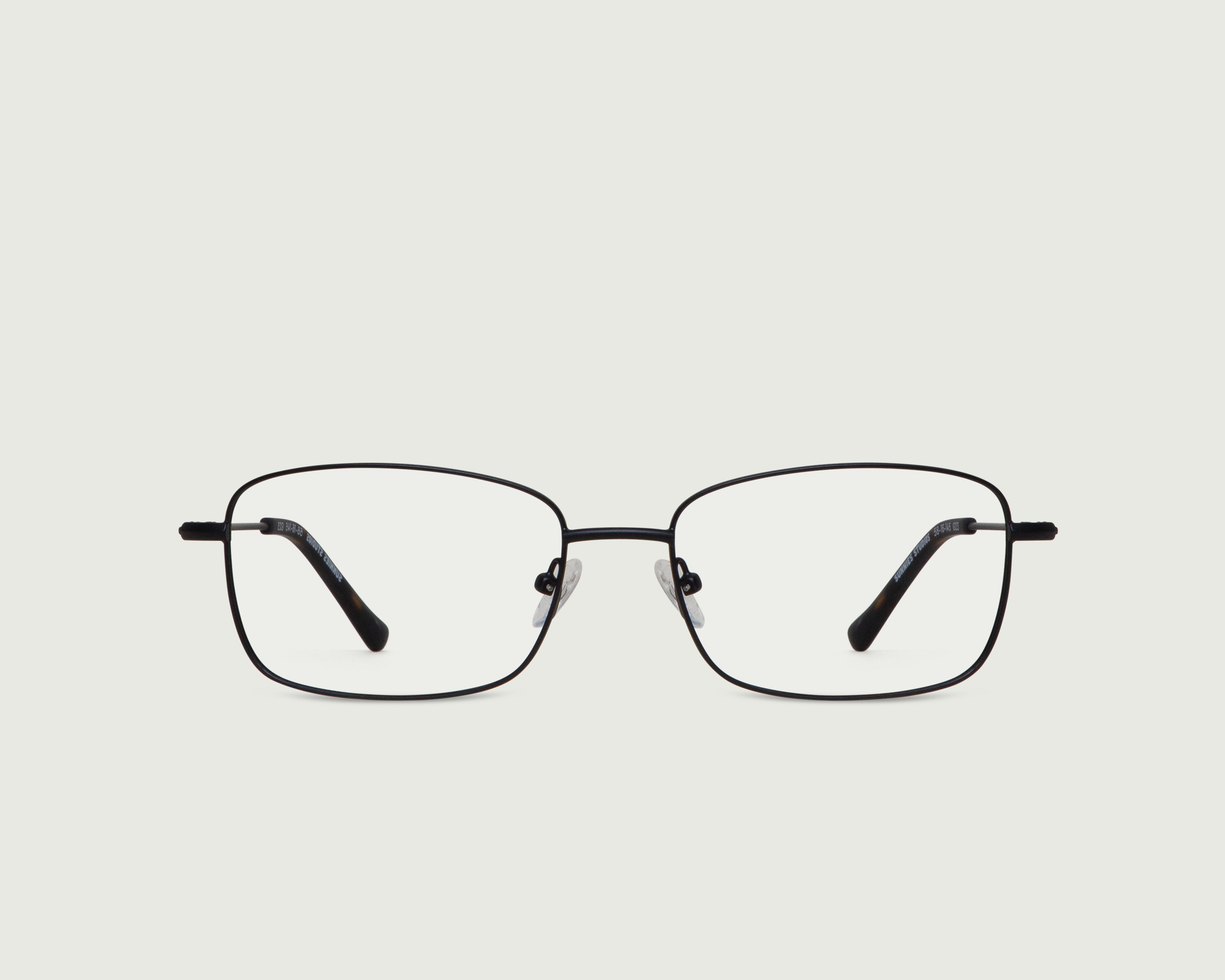 Charcoal::Casper Wide Eyeglasses rectangle black metal front
