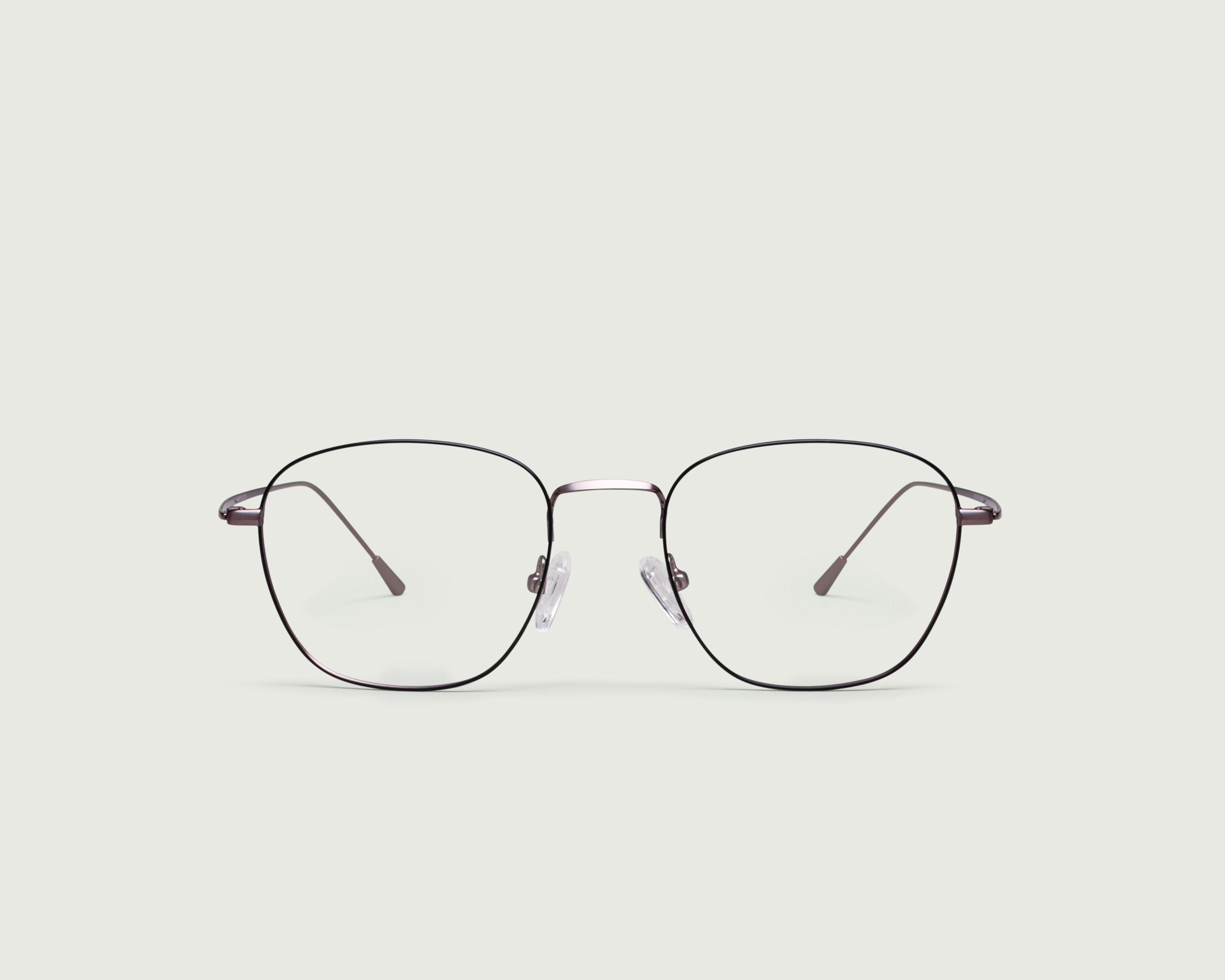 Charcoal::Duke Eyeglasses square black metal front
