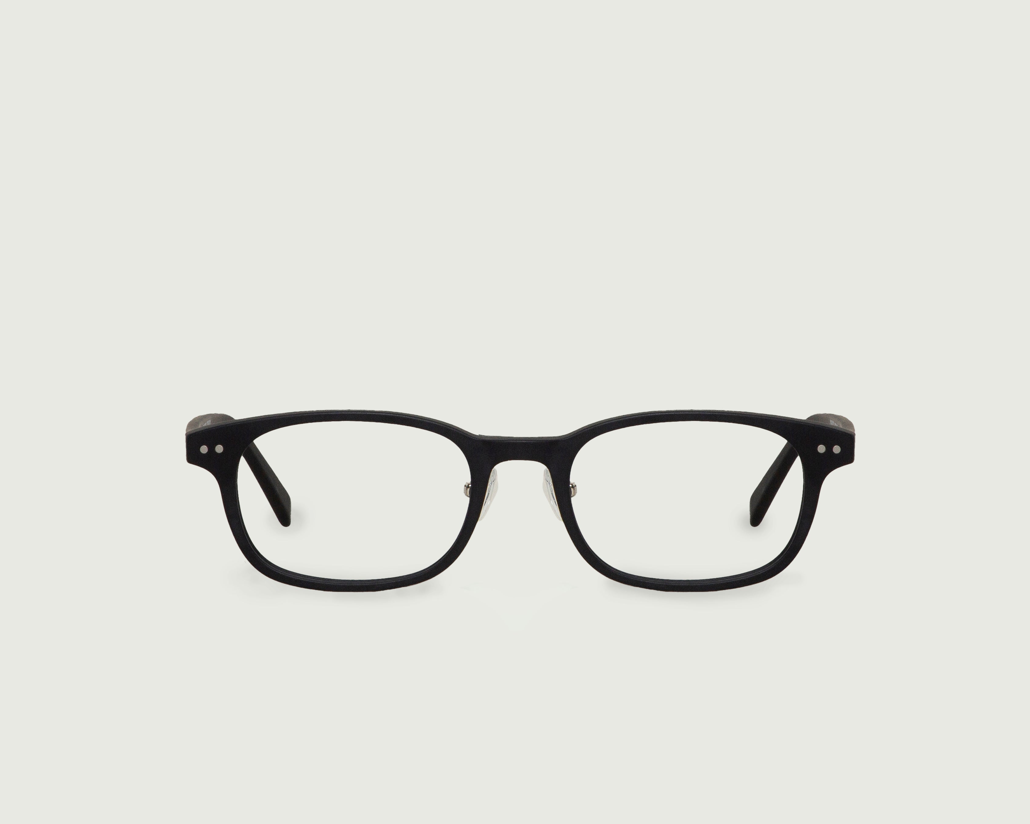 Charcoal::Ernest Eyeglasses rectangle black acetate front