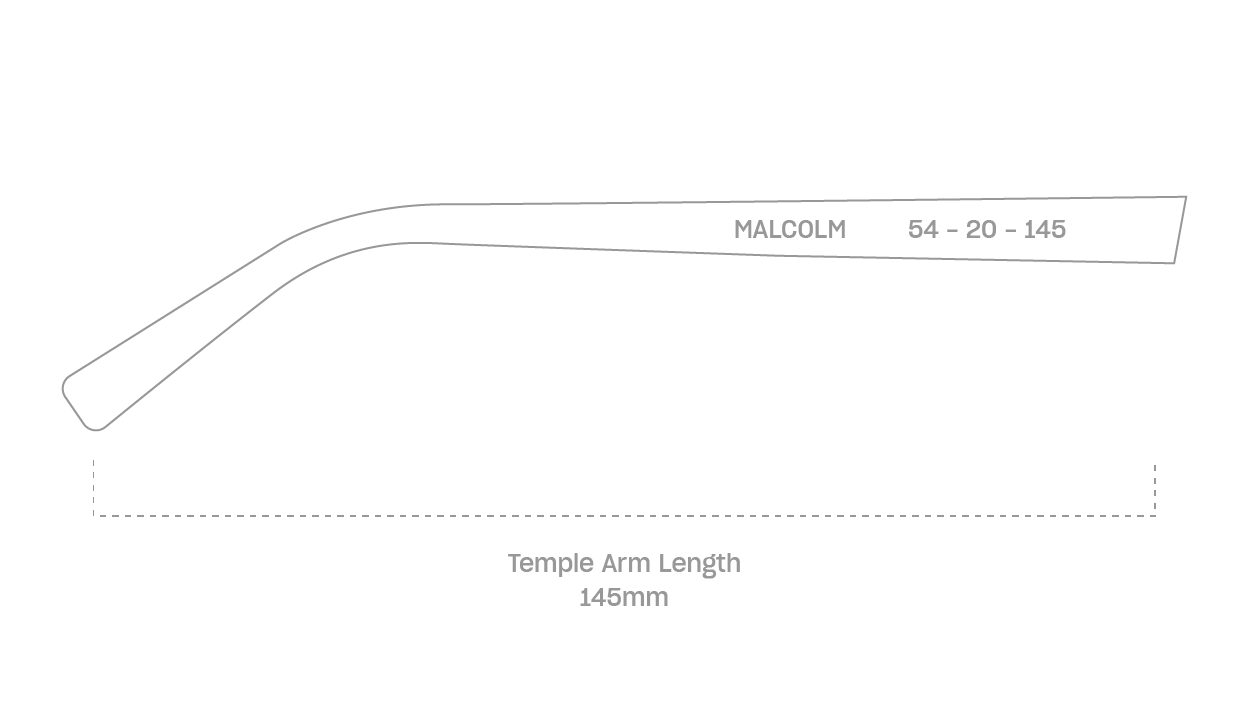 measurement::arm length Malcom Anti-Radiation Glasses pilot recycled polyester