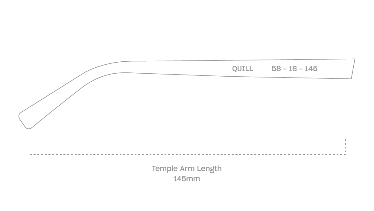measurement::arm length Quill Anti-Radiation Glasses pilot recycled polyester