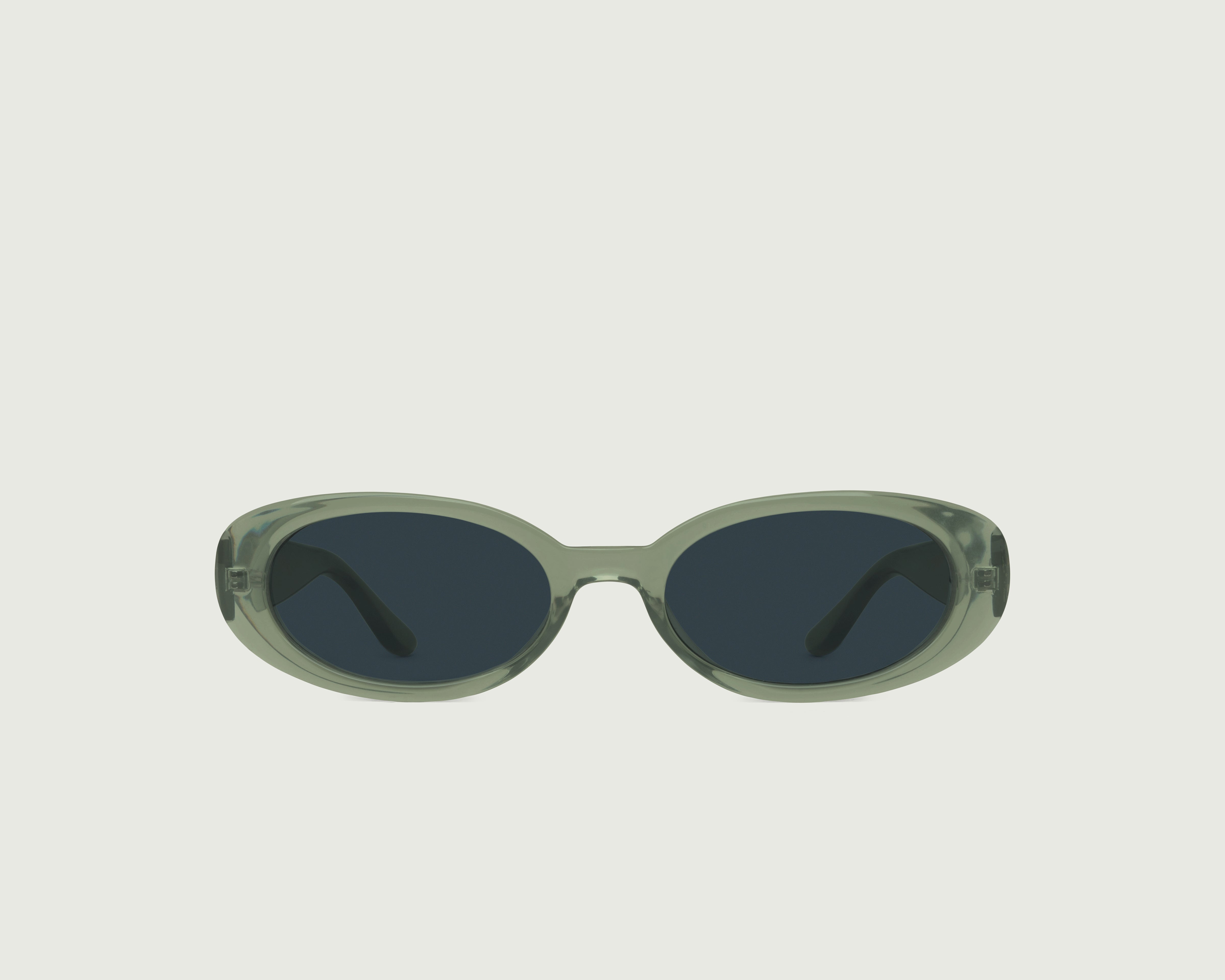 Peppermint ::Devon Sunglasses round green recycled polyester front