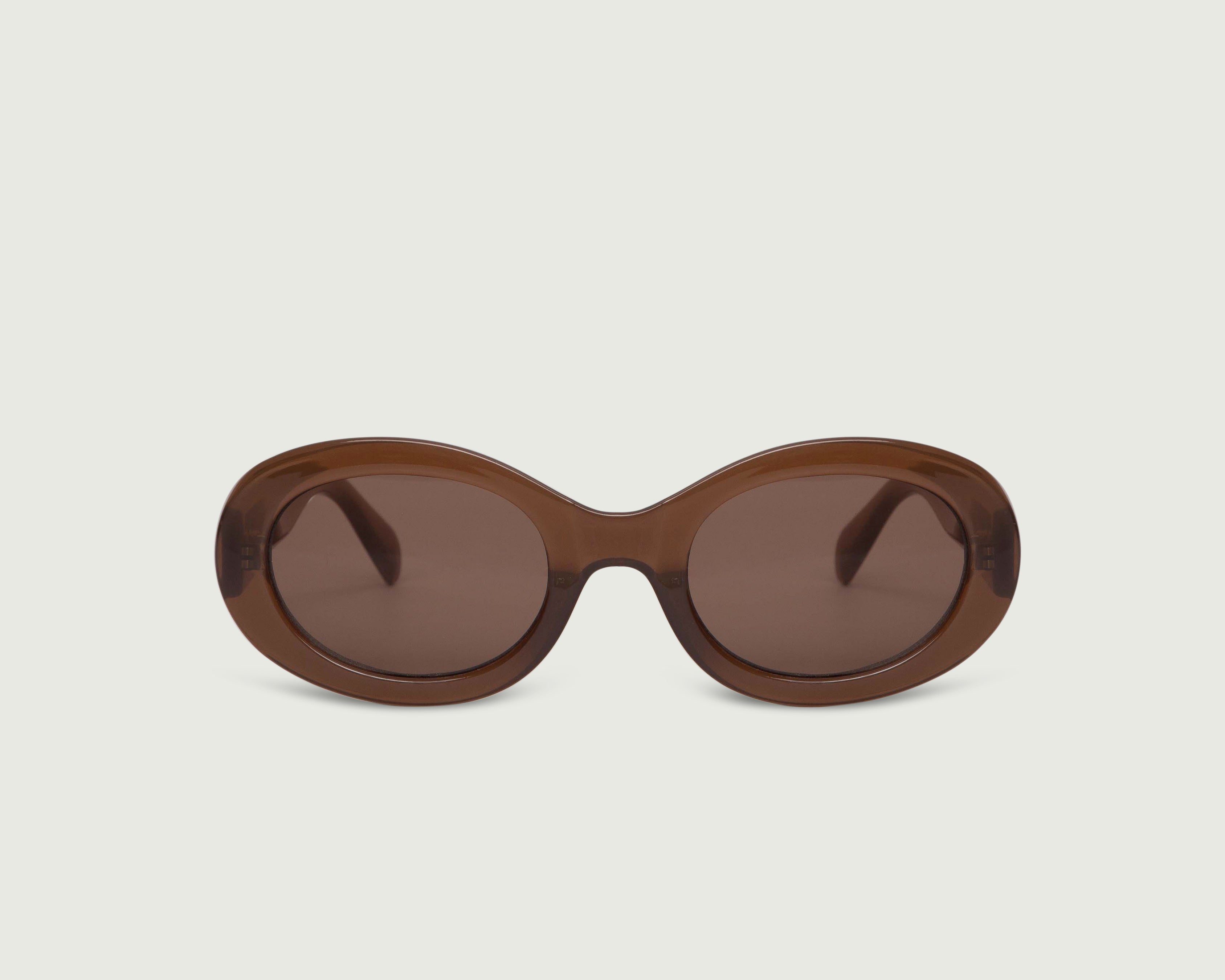 Truffle::Rio Sunglasses oval brown recycled polyester front