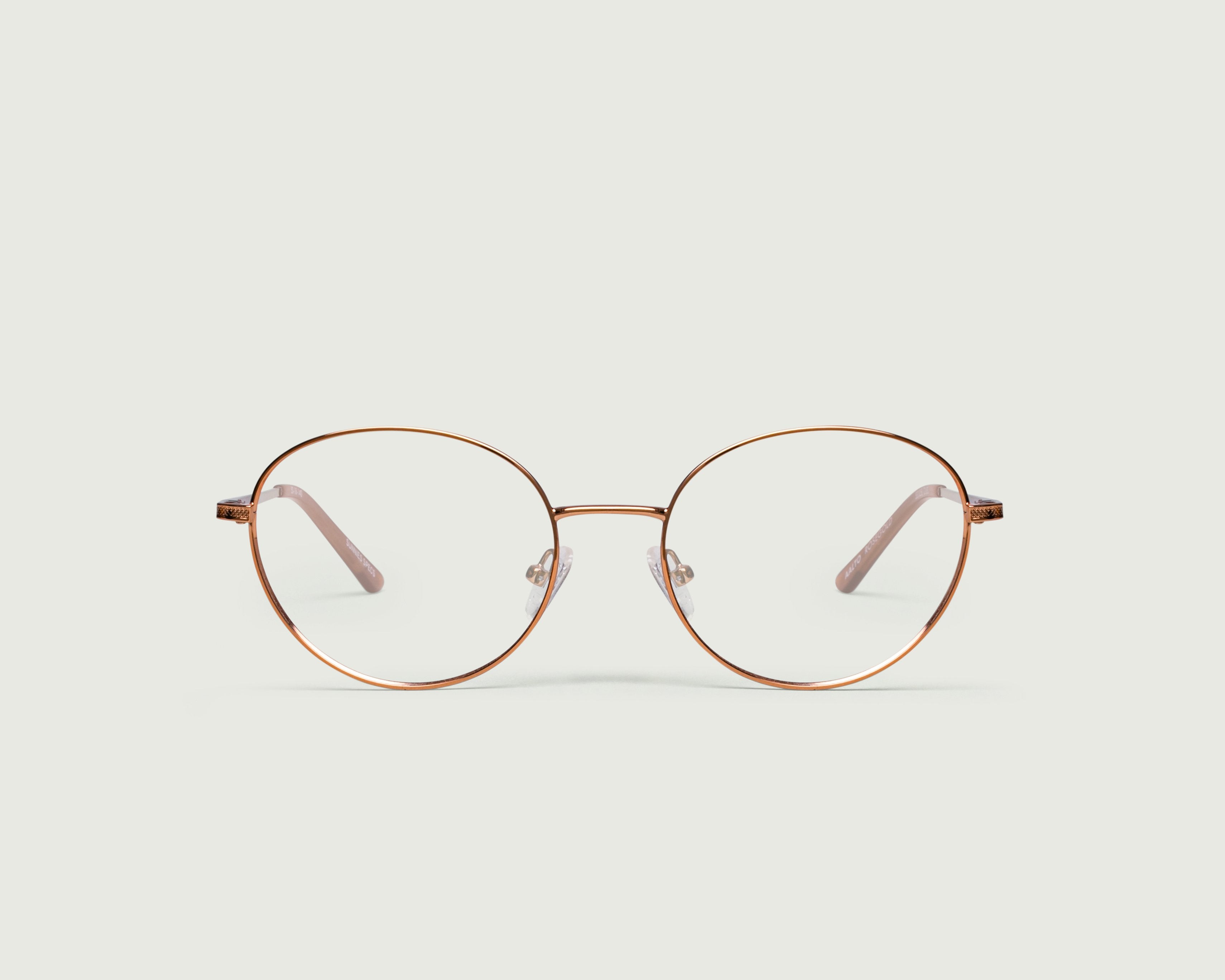 Rose Gold::Aalto Eyeglasses round pink metal front