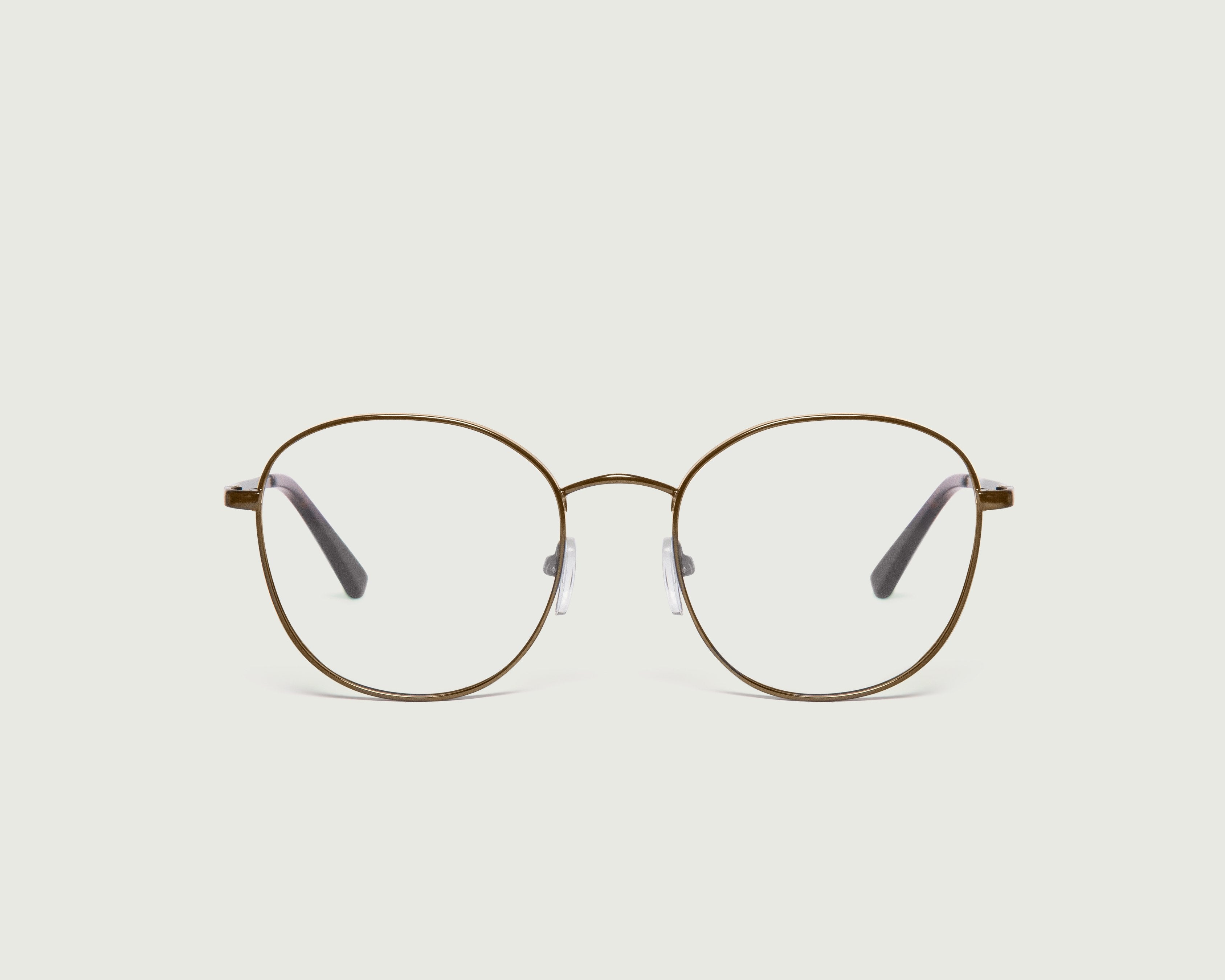 Rye::Abbot Eyeglasses round brown metal front