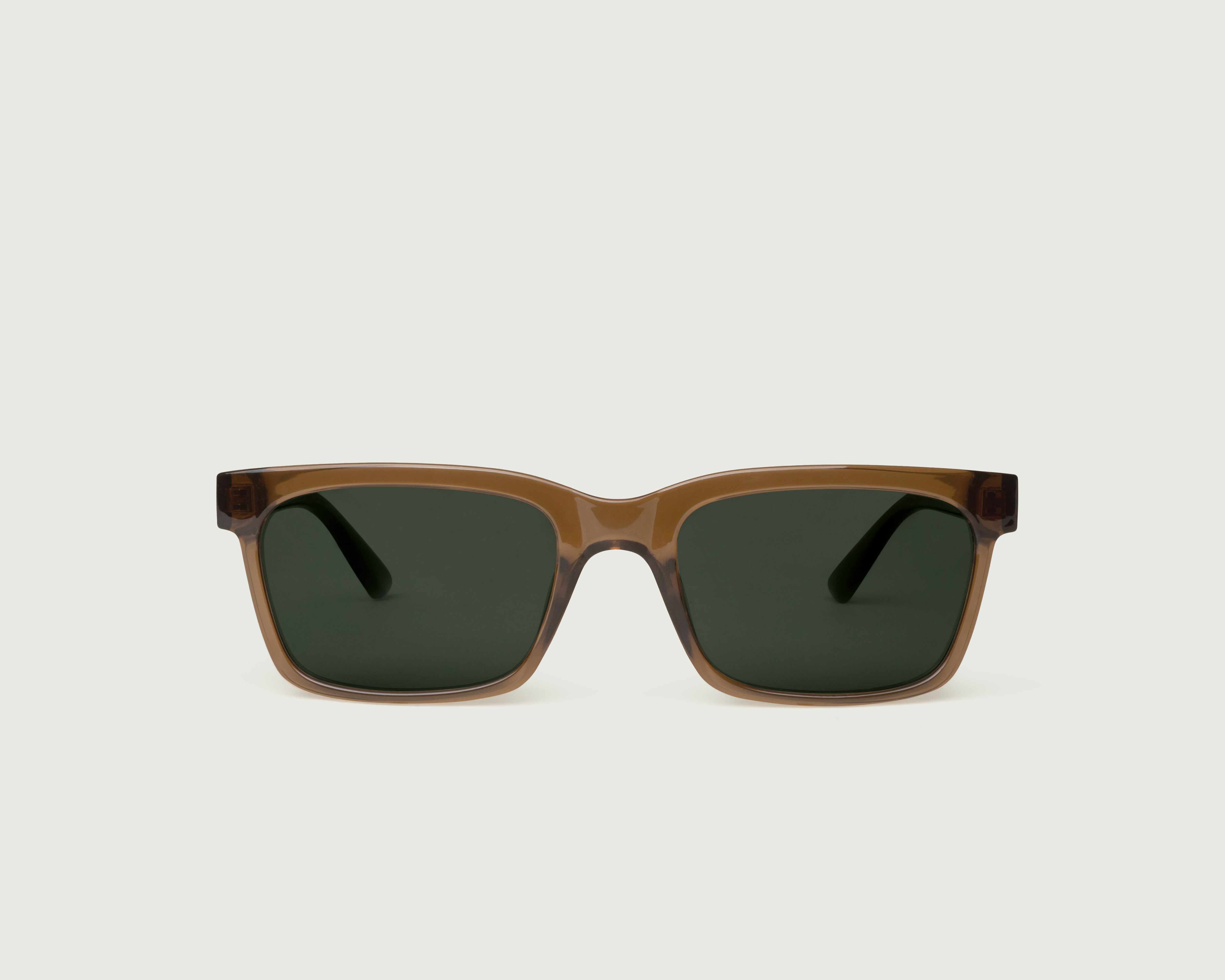 Saddle::Dean Sunglasses rectangle green recycled polyester front