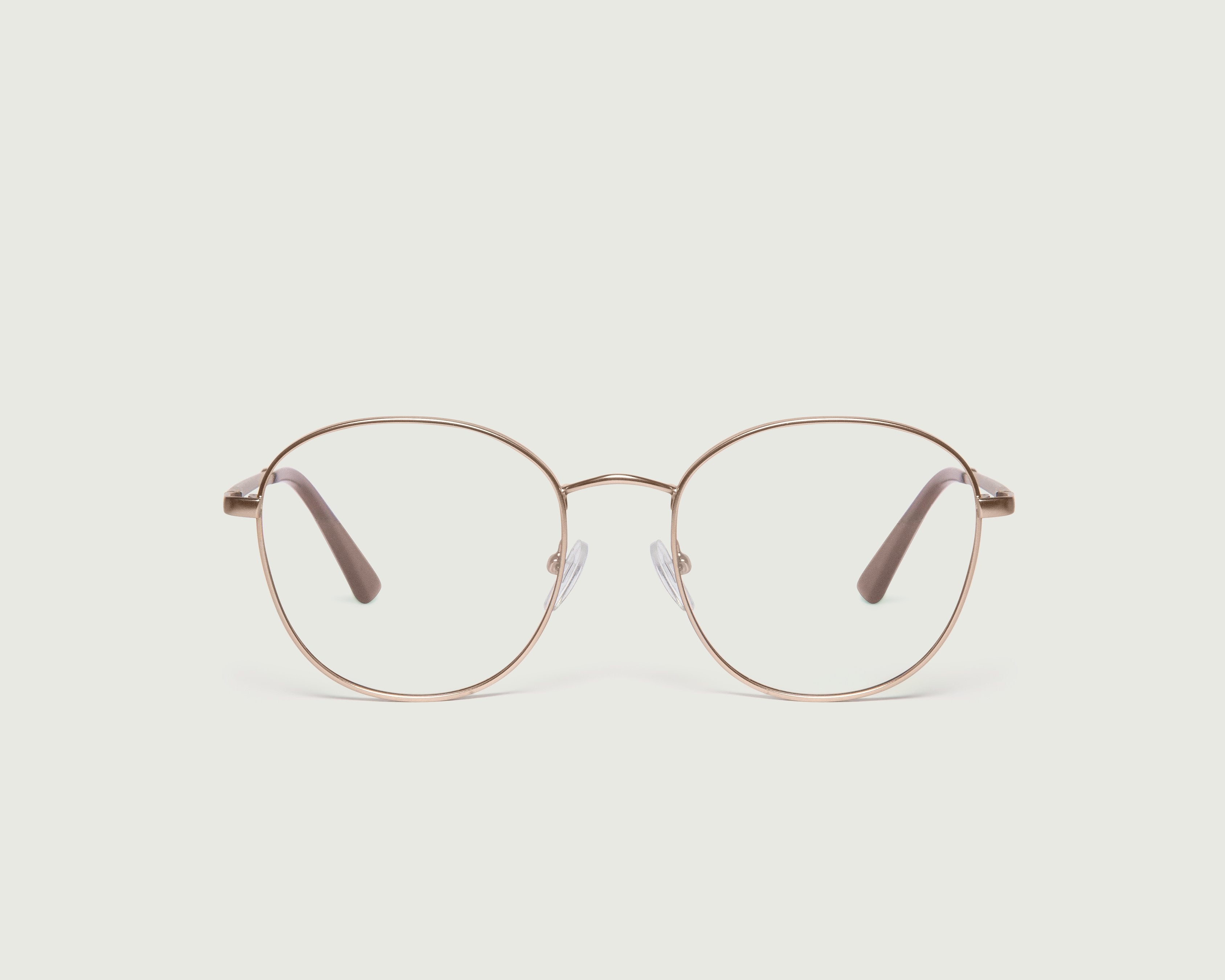 White Gold::Abbot Eyeglasses round gold metal front