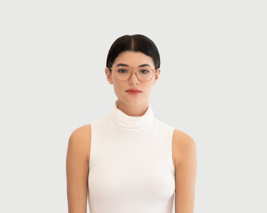 women Alexi Eyeglasses round orange plastic