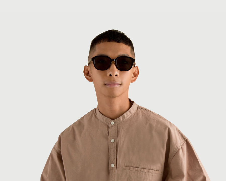 men Homer Sunglasses square black plastic