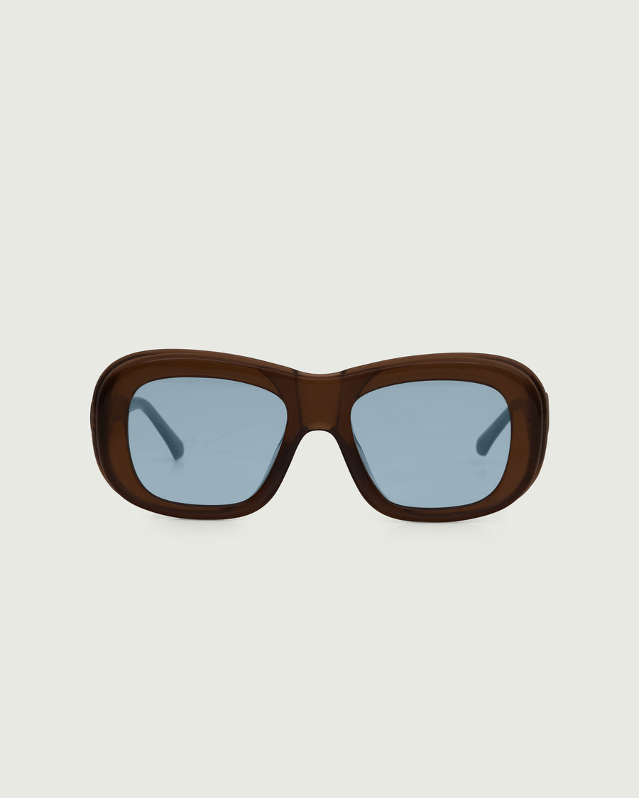Yara Sunglasses Rectangle Brown Acetate front