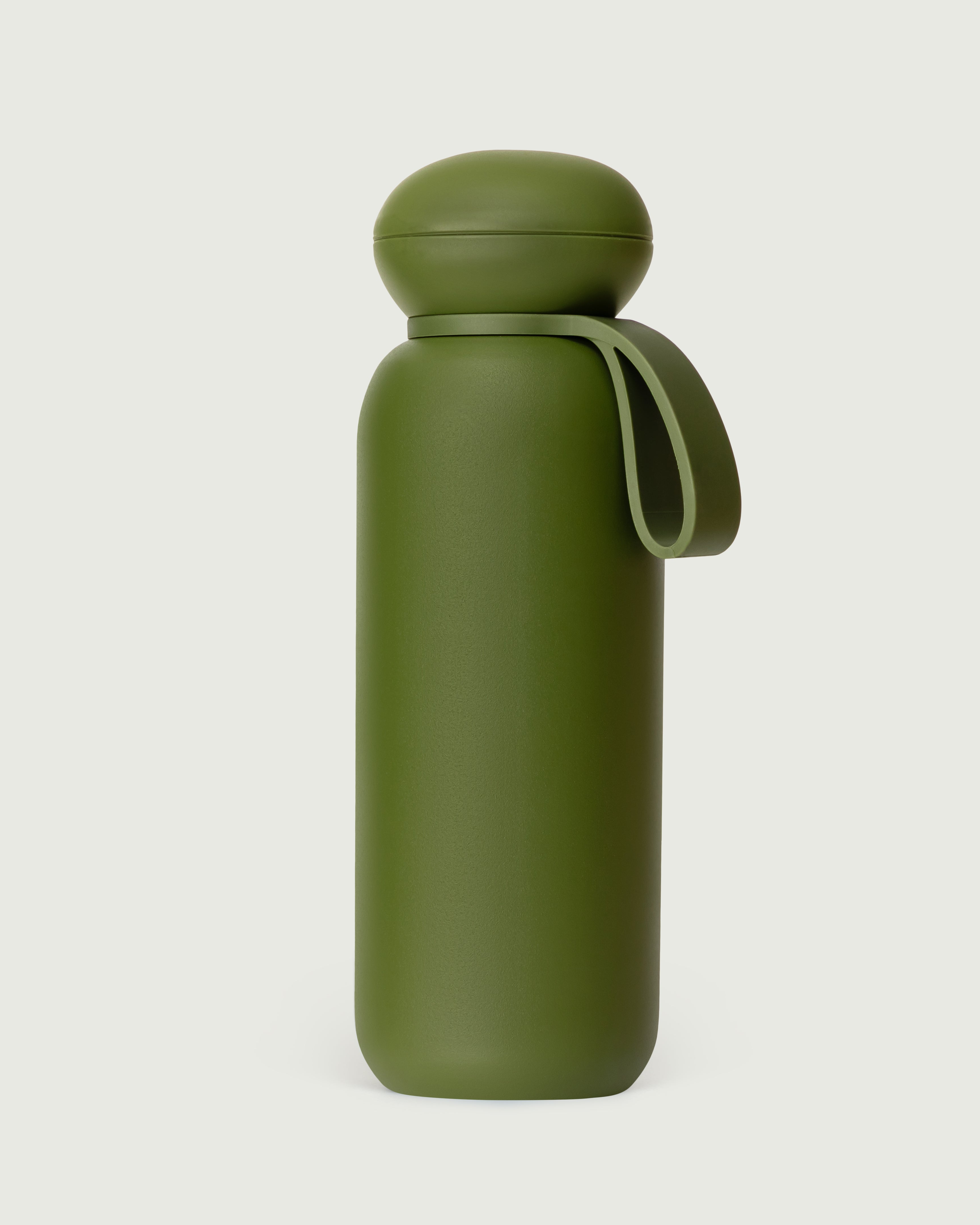 olive-32oz::Sunnies Flask  Tumbler green  front