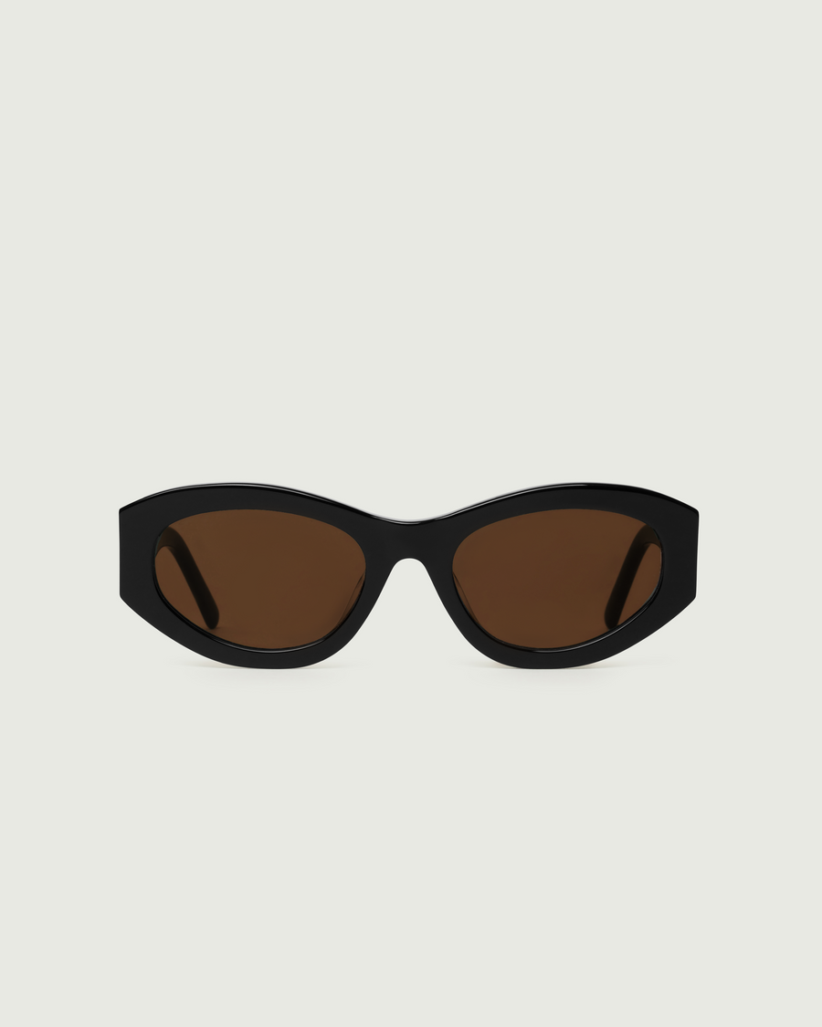 Alba Sunglasses cateye black recycled polyester front