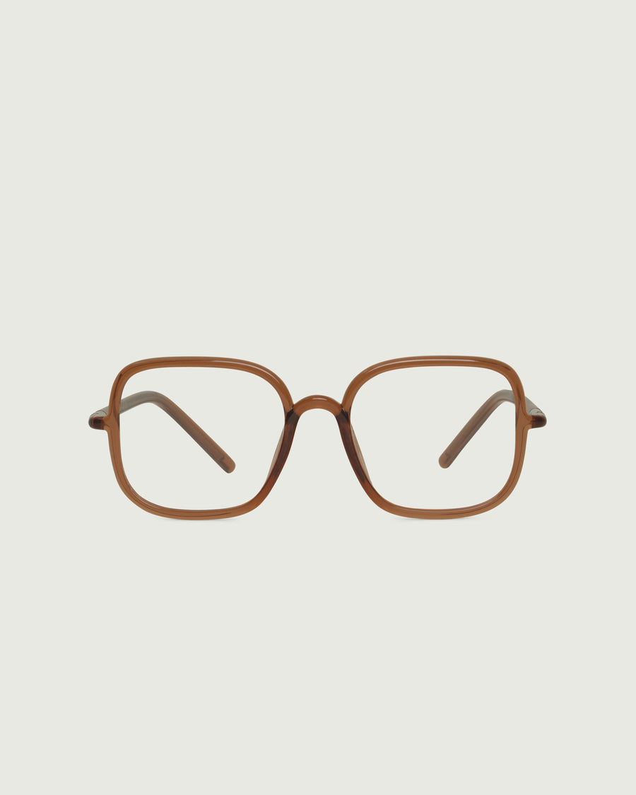 Eleanor Eyeglasses square red castor seed front