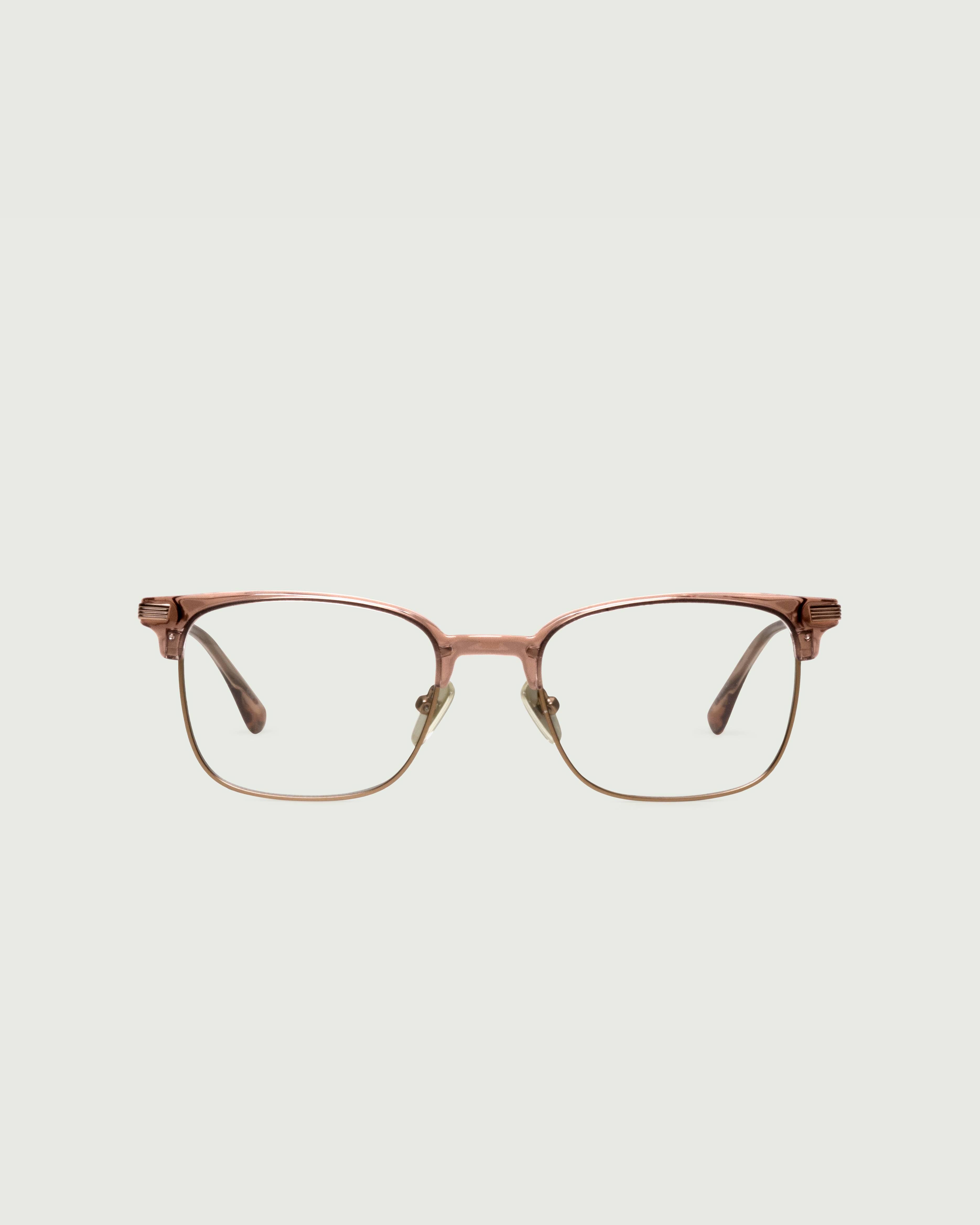 Almond::Drew Eyeglasses Square Brown plant-based plastic front