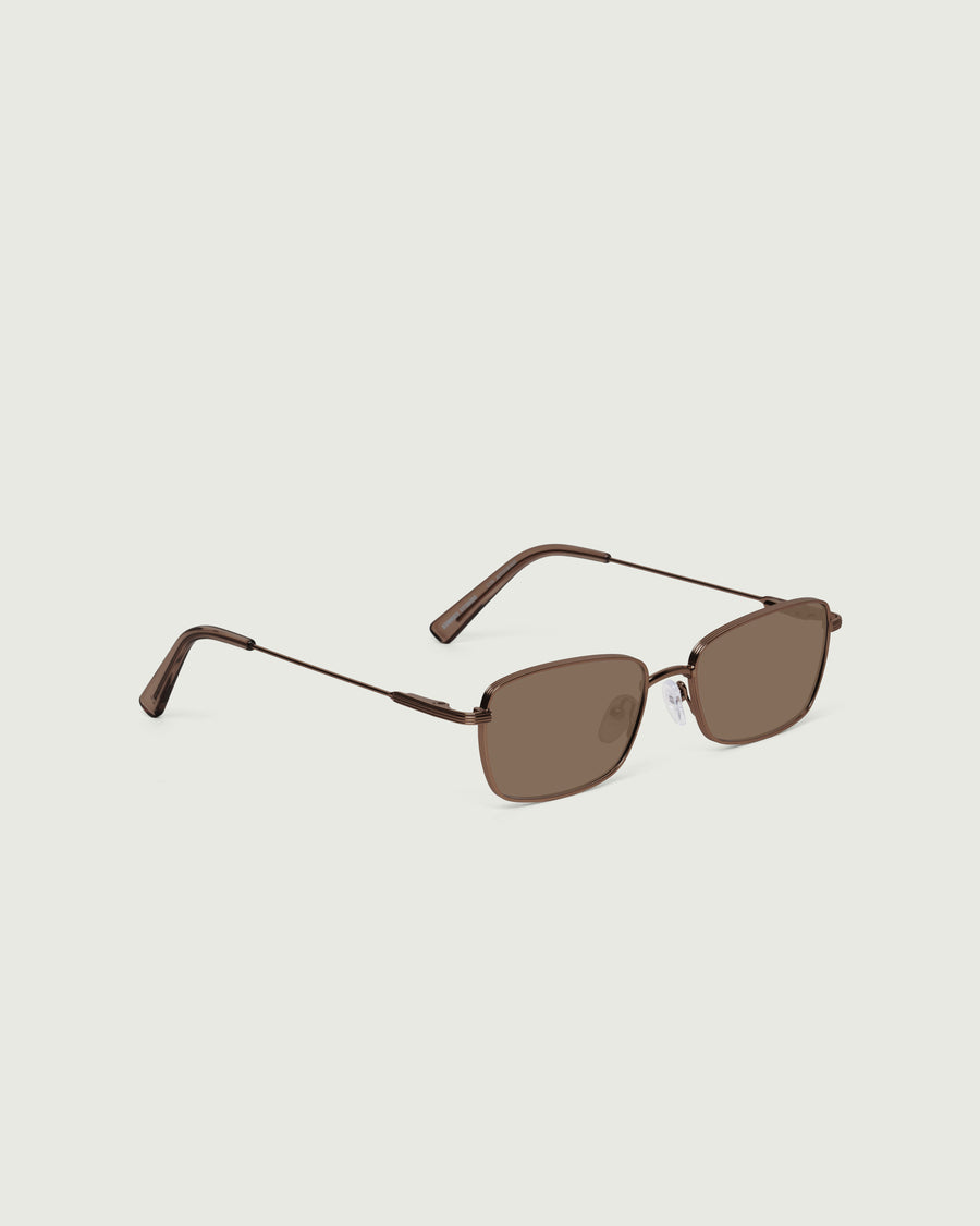Austin Eyeglasses rectangle Brown metal front diagonal