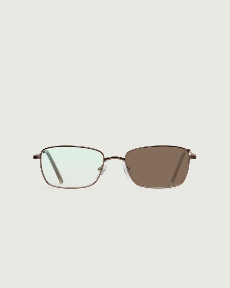 Austin Eyeglasses rectangle Brown metal front 1