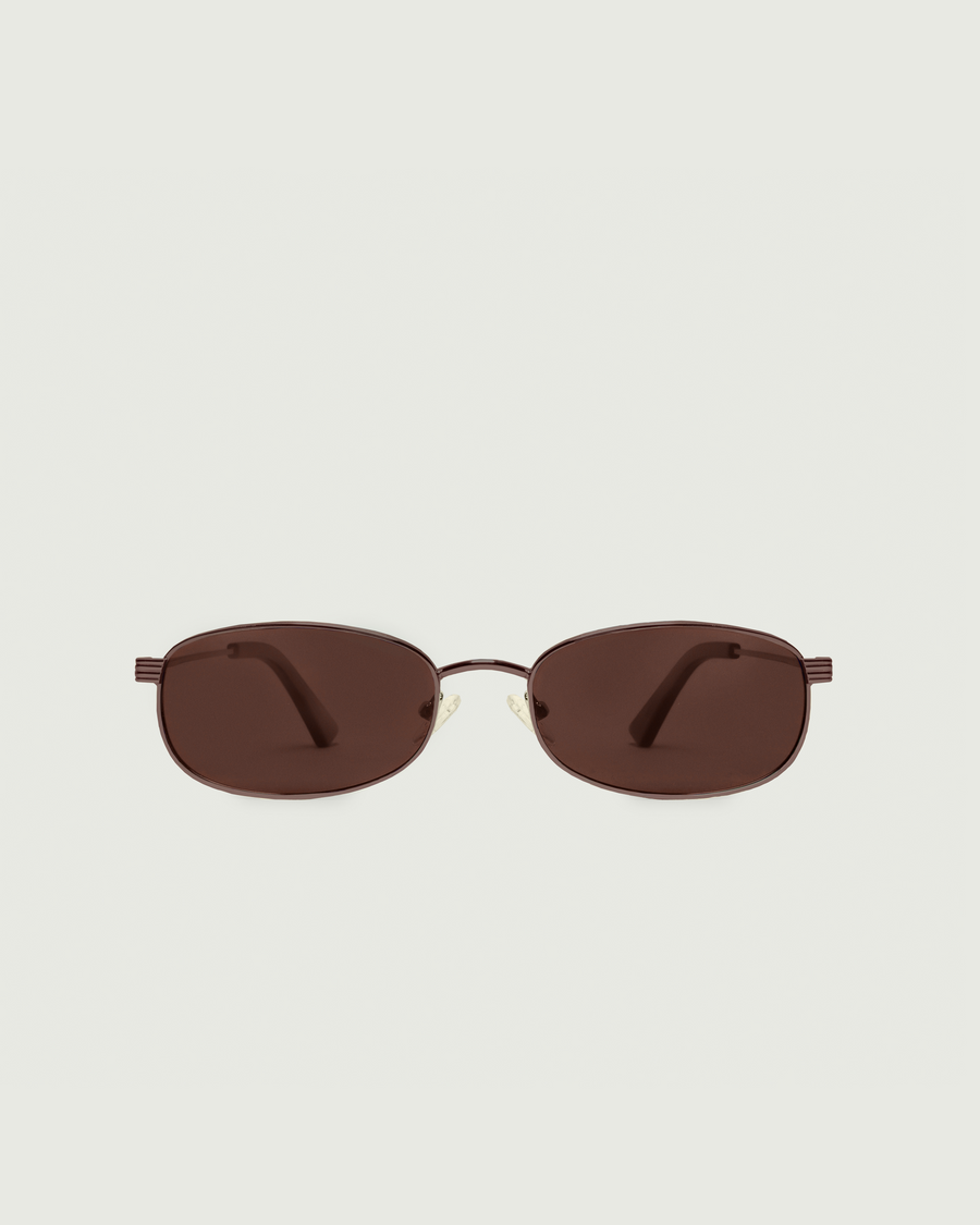 Billie Sunglasses Rectangle Brown metal front