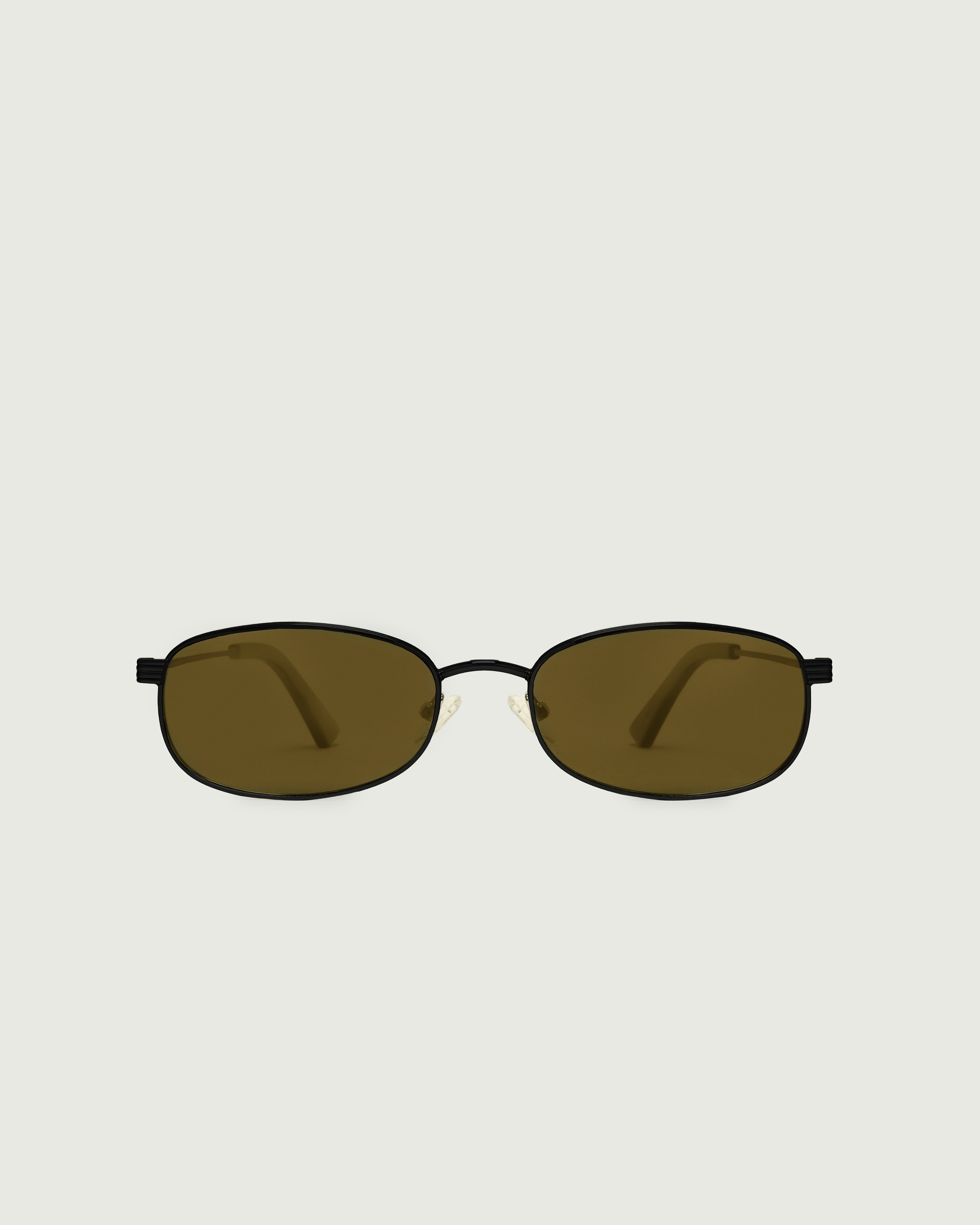 Charcoal Polarized::Billie Sunglasses Oval Black metal front