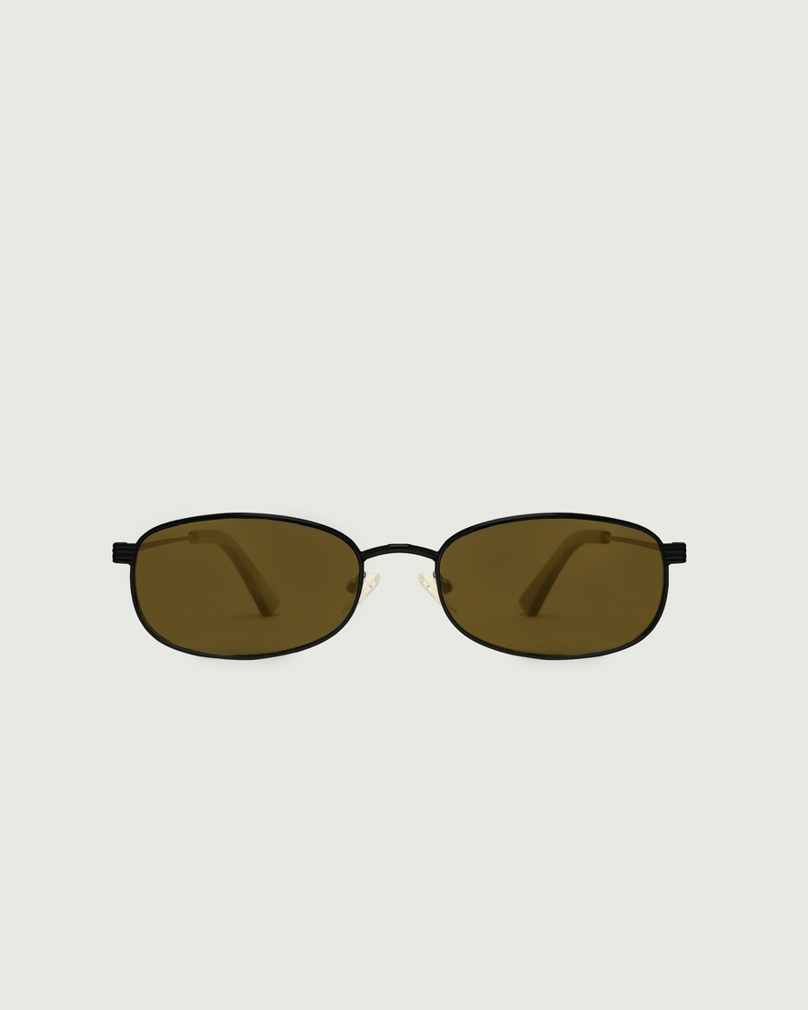 Billie Sunglasses Oval Black metal front