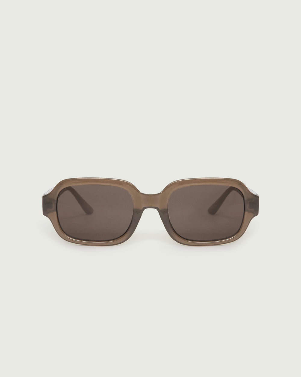 Taupe::Bobbi Sunglasses square brown recycled polyester front 