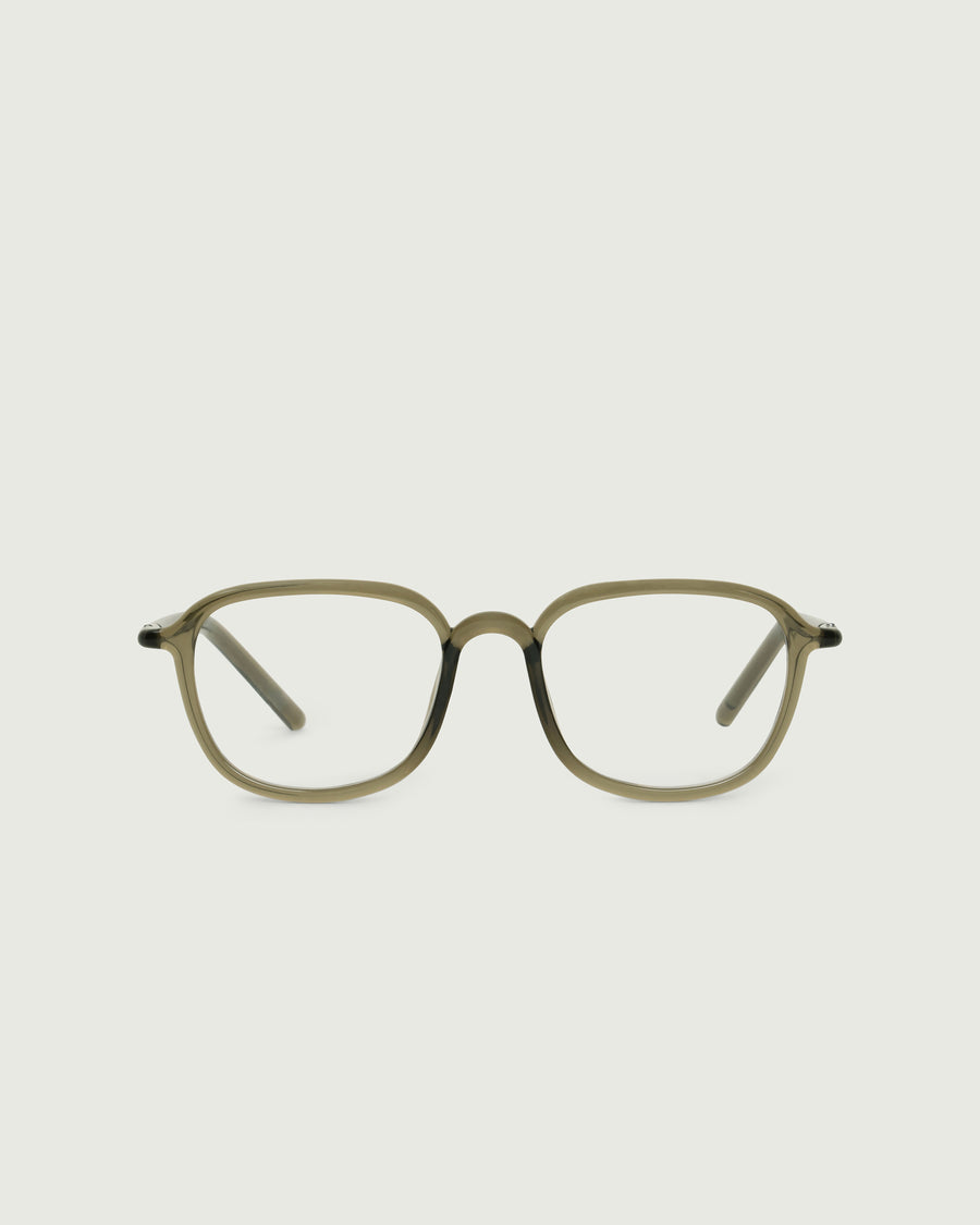 Daria Eyeglasses square green castor seed front