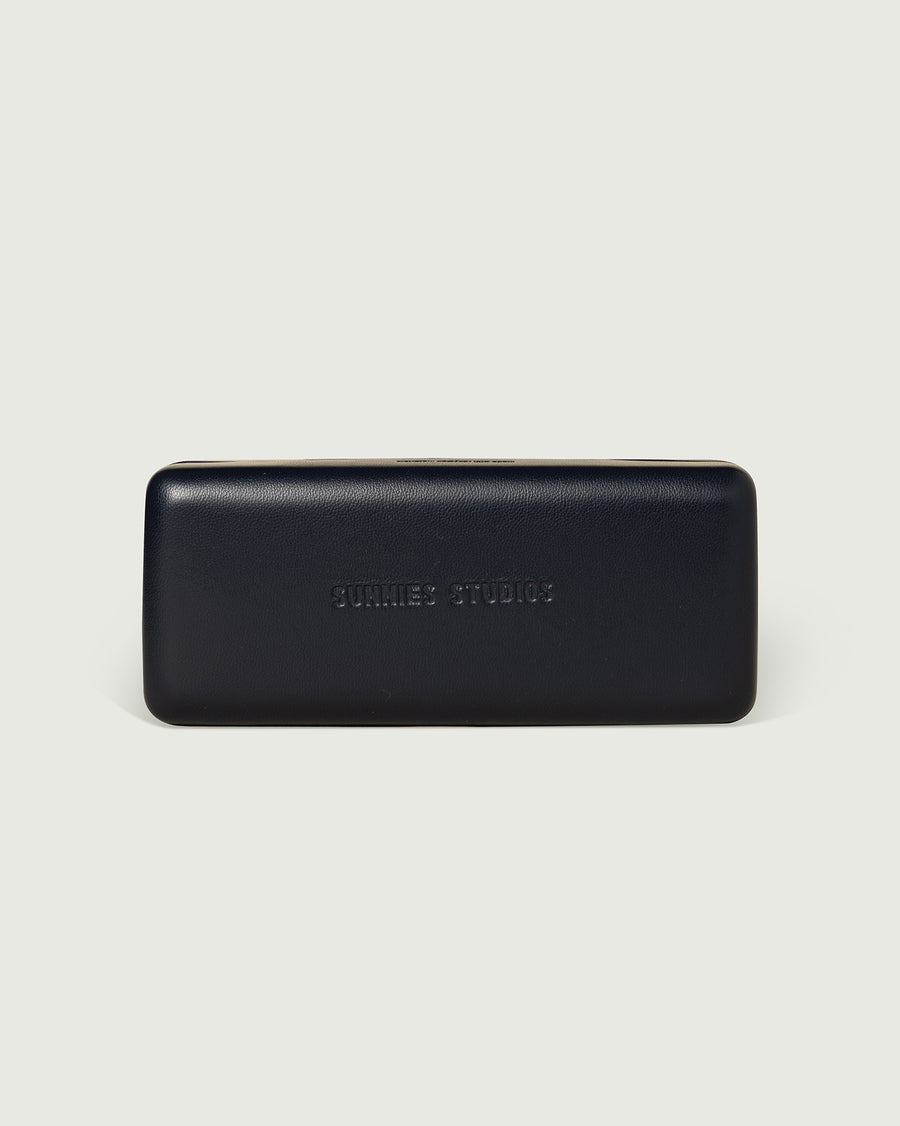 Hard Case Eyewear case navy leather front