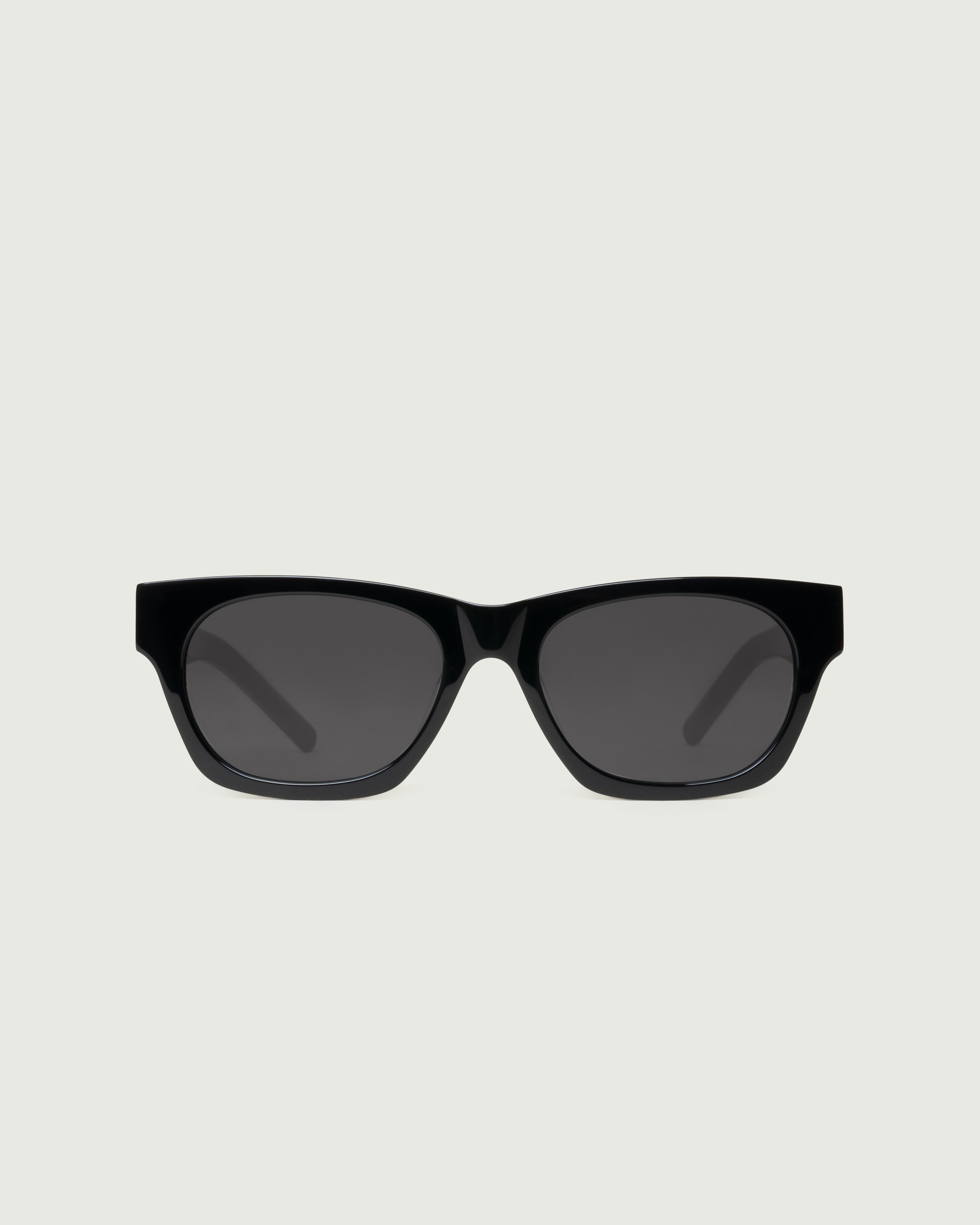 Black::Wolf Sunglasses rectangle black acetate front