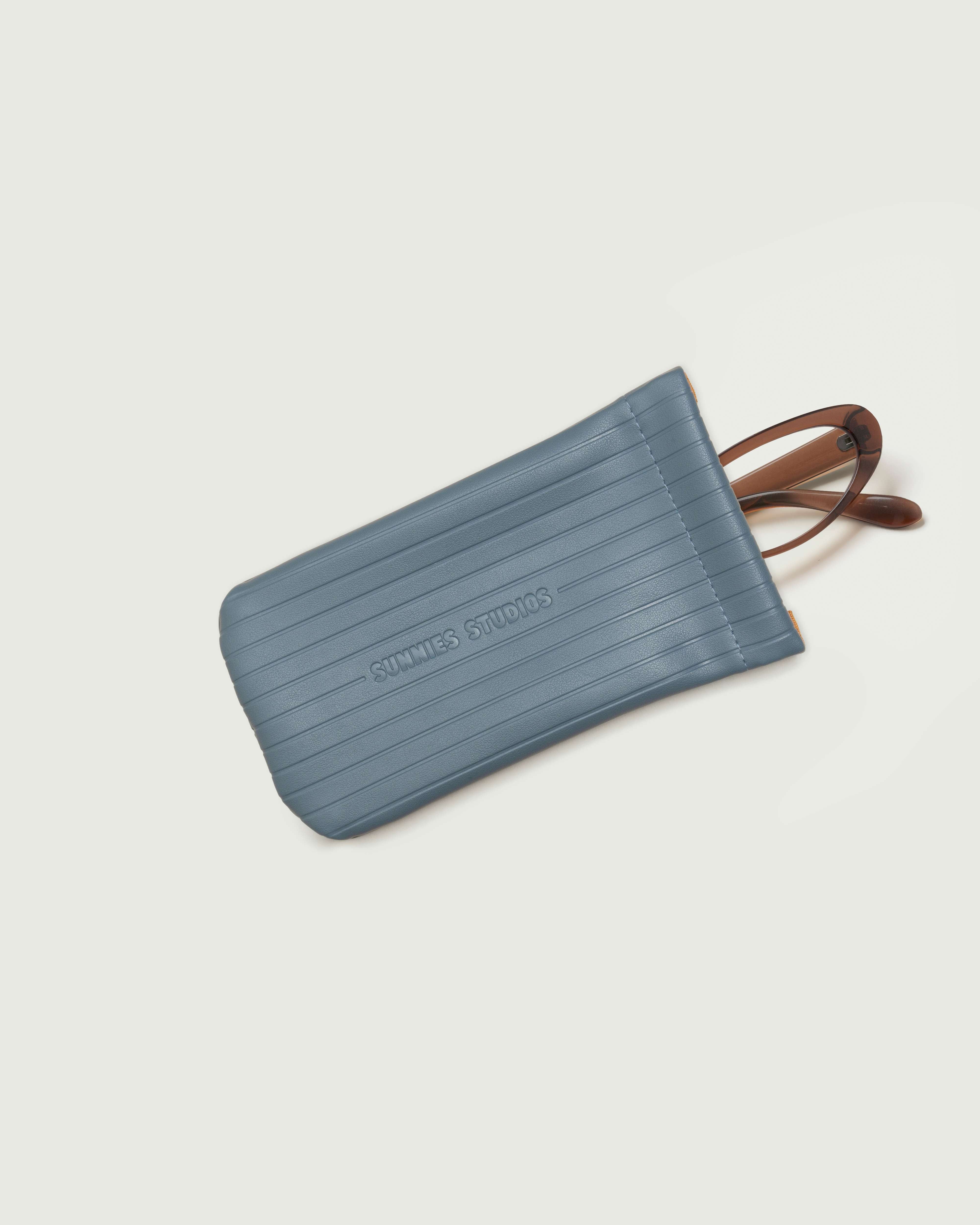 Ribbed Sac Eyewear case blue