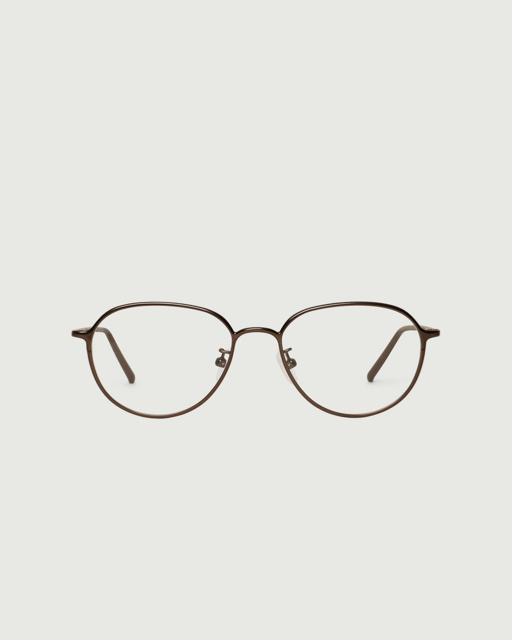 Brass::Koa Eyeglasses round Brown metal front