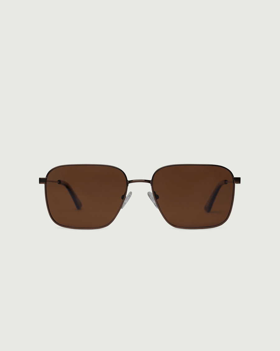 Ford Sunglasses square brown metal front