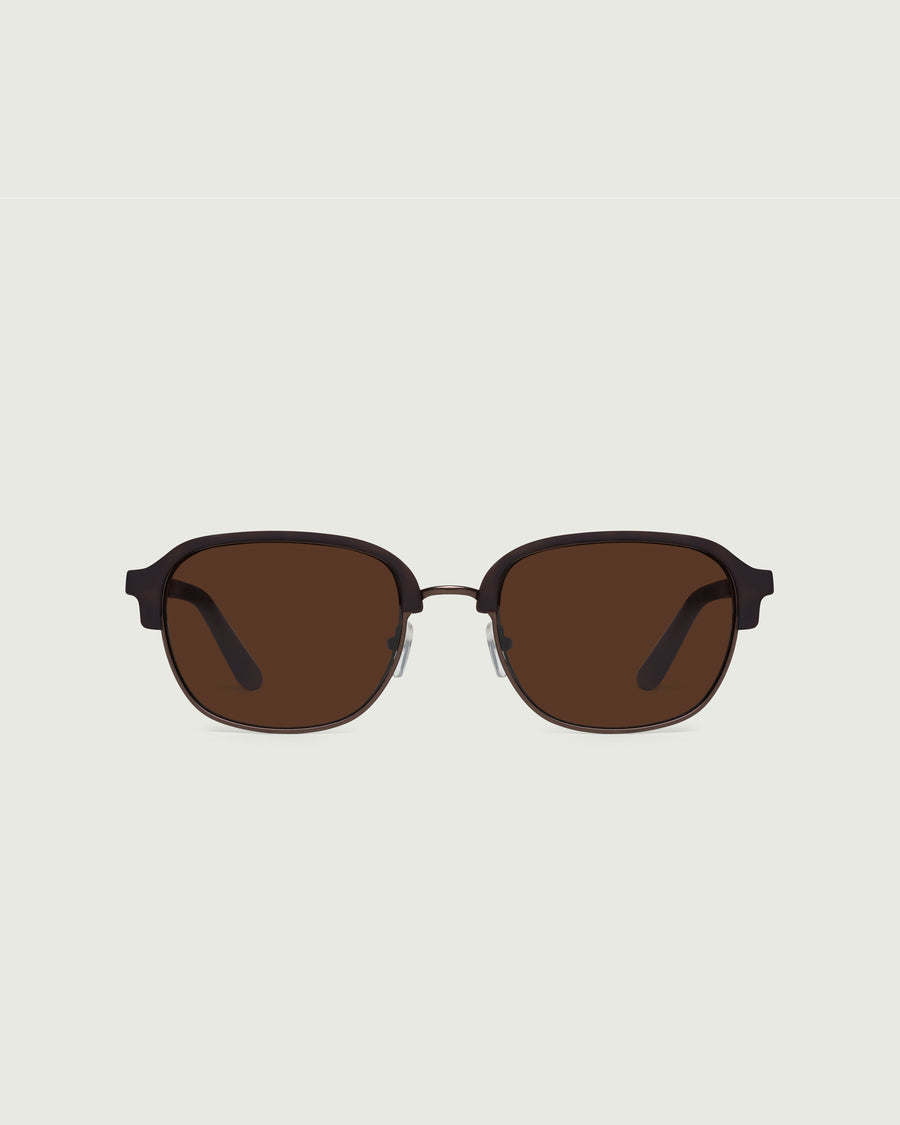 Luca Sunglasses square brown  metal front