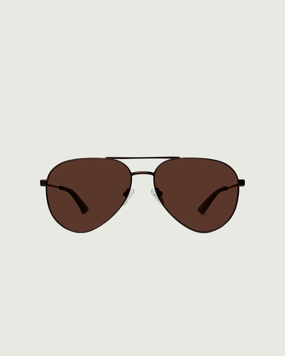 Bronze Polarized::Rocco Sunglasses pilot brown metal front