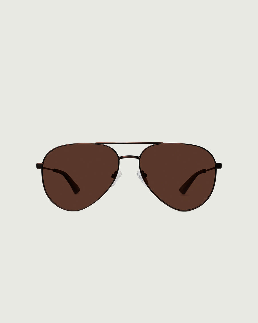 Rocco Sunglasses pilot brown metal front