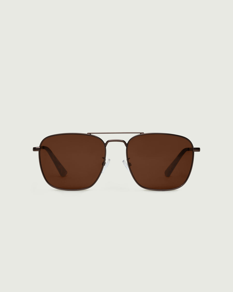 Val Sunglasses pilot brown  metal front