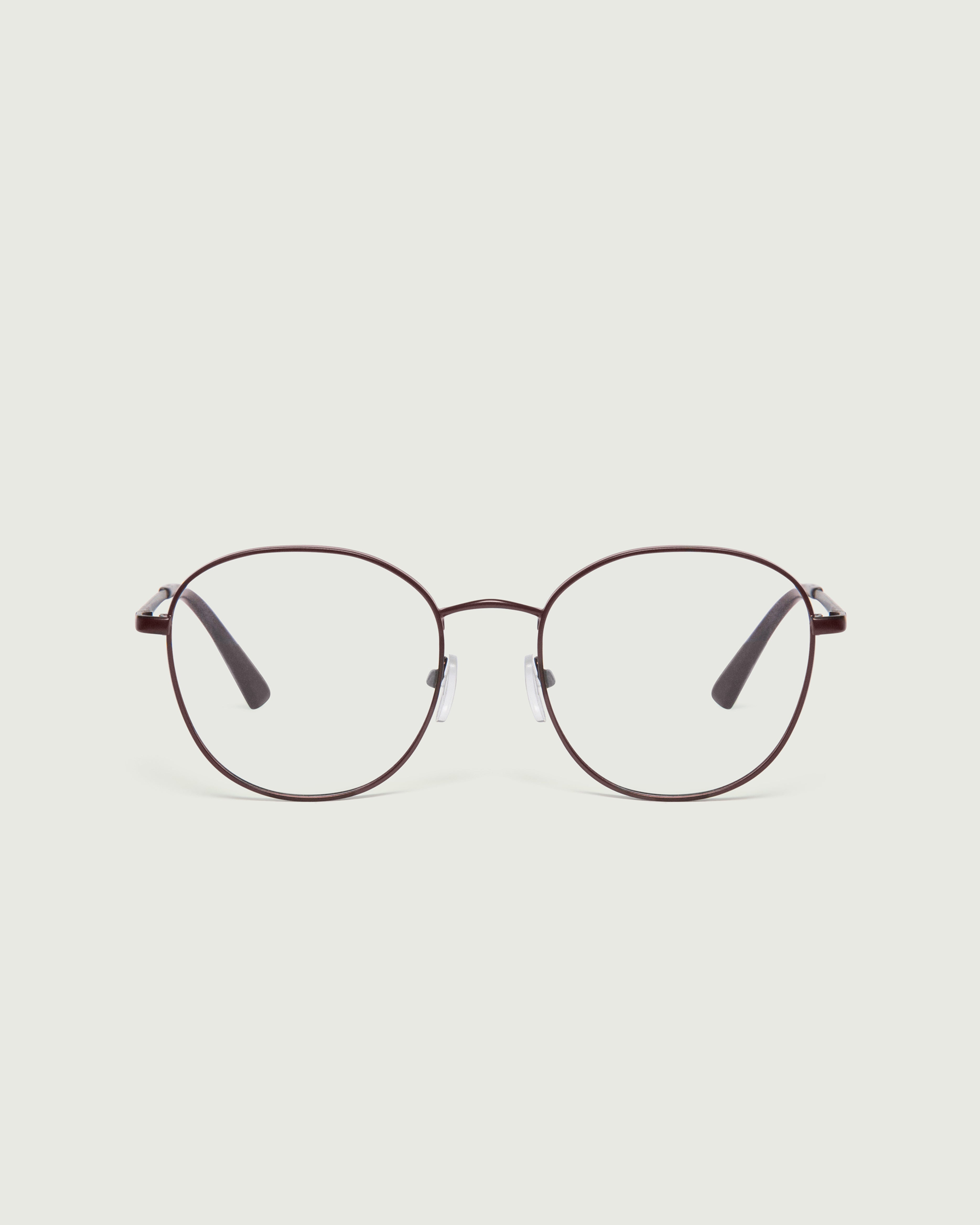 Bronze::Abbot Eyeglasses round brown metal front