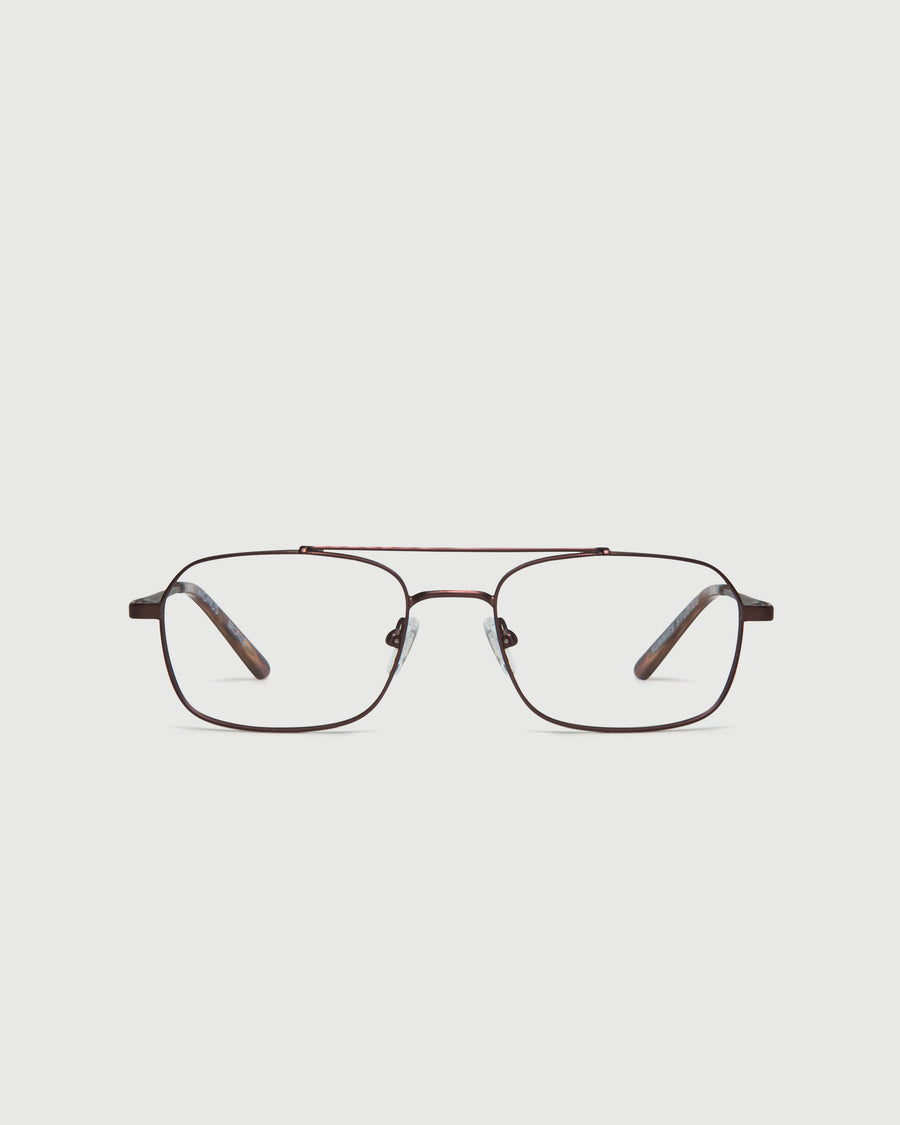 Magnus Eyeglasses pilot brown metal front