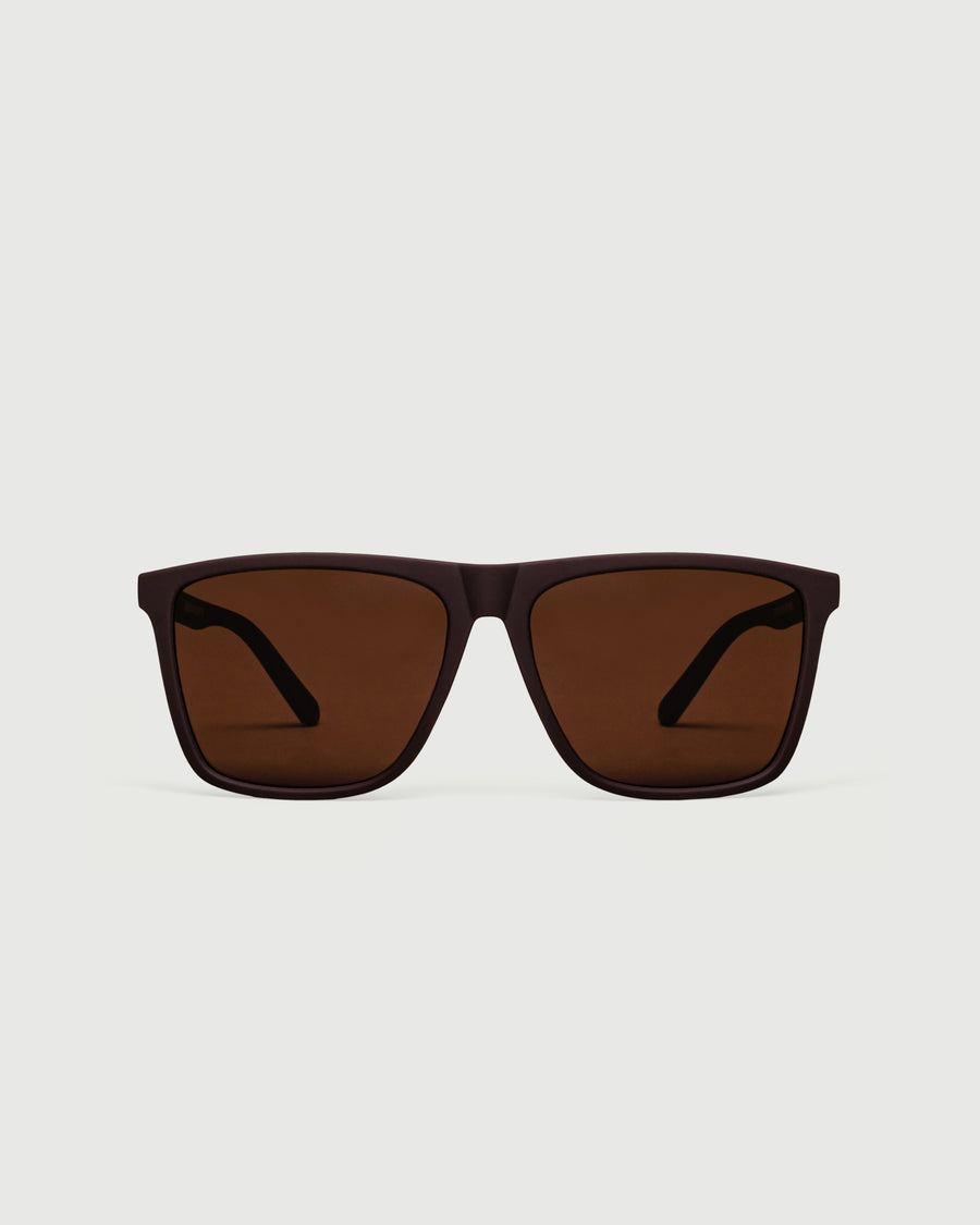 Griffin Sunglasses square brown recycled polyester front
